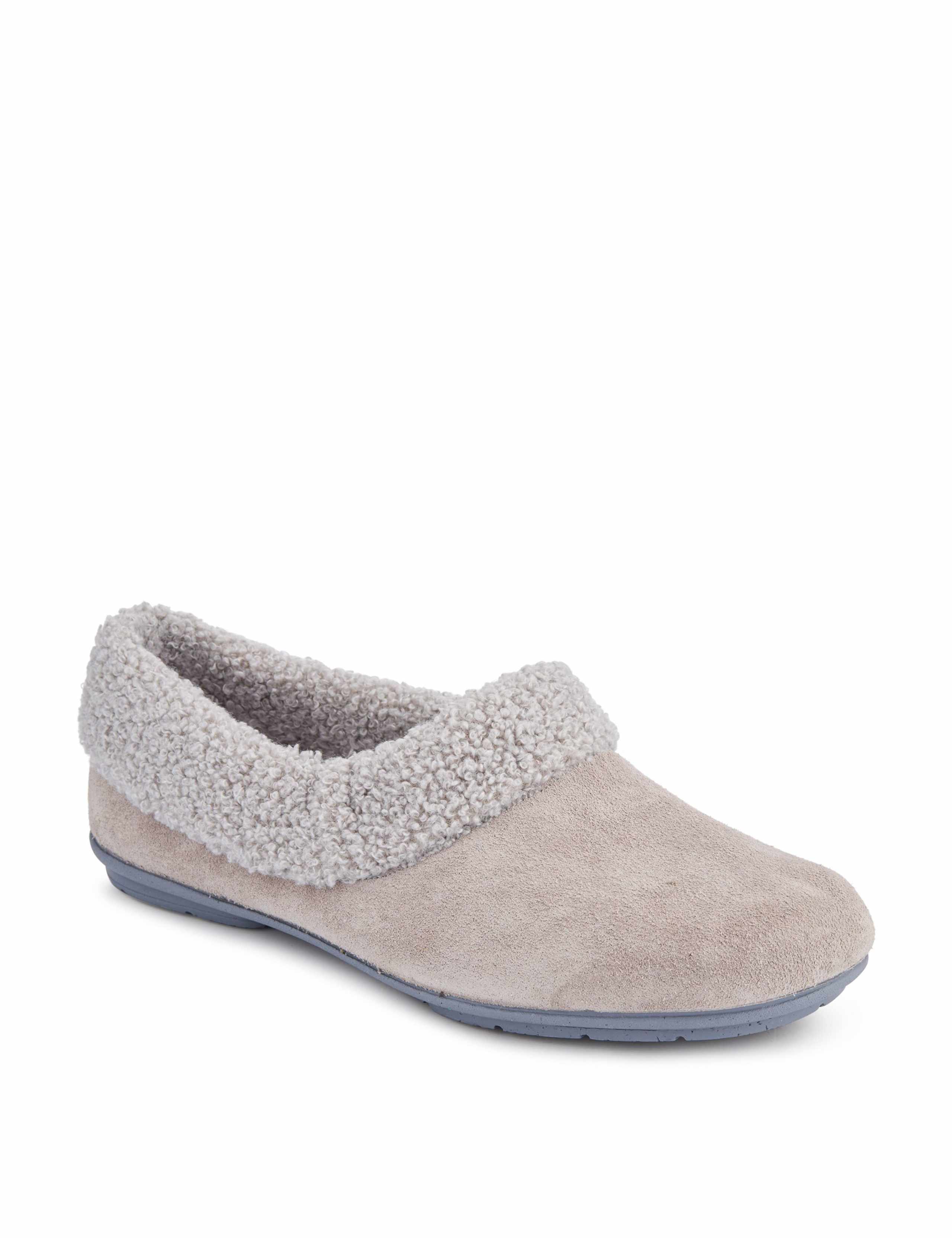 Suede Faux Fur Lined Slippers 2 of 6