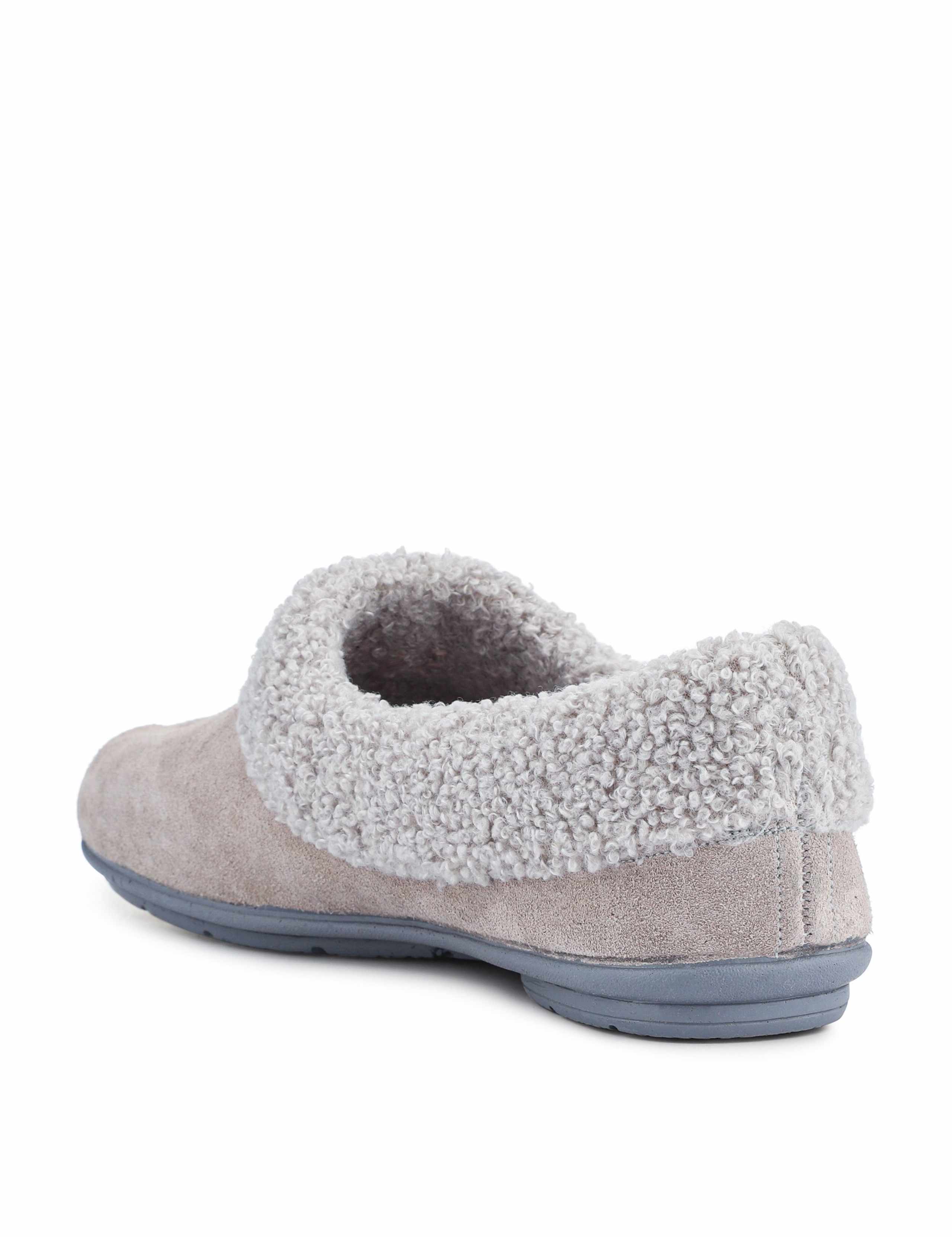 Suede Faux Fur Lined Slippers 5 of 6