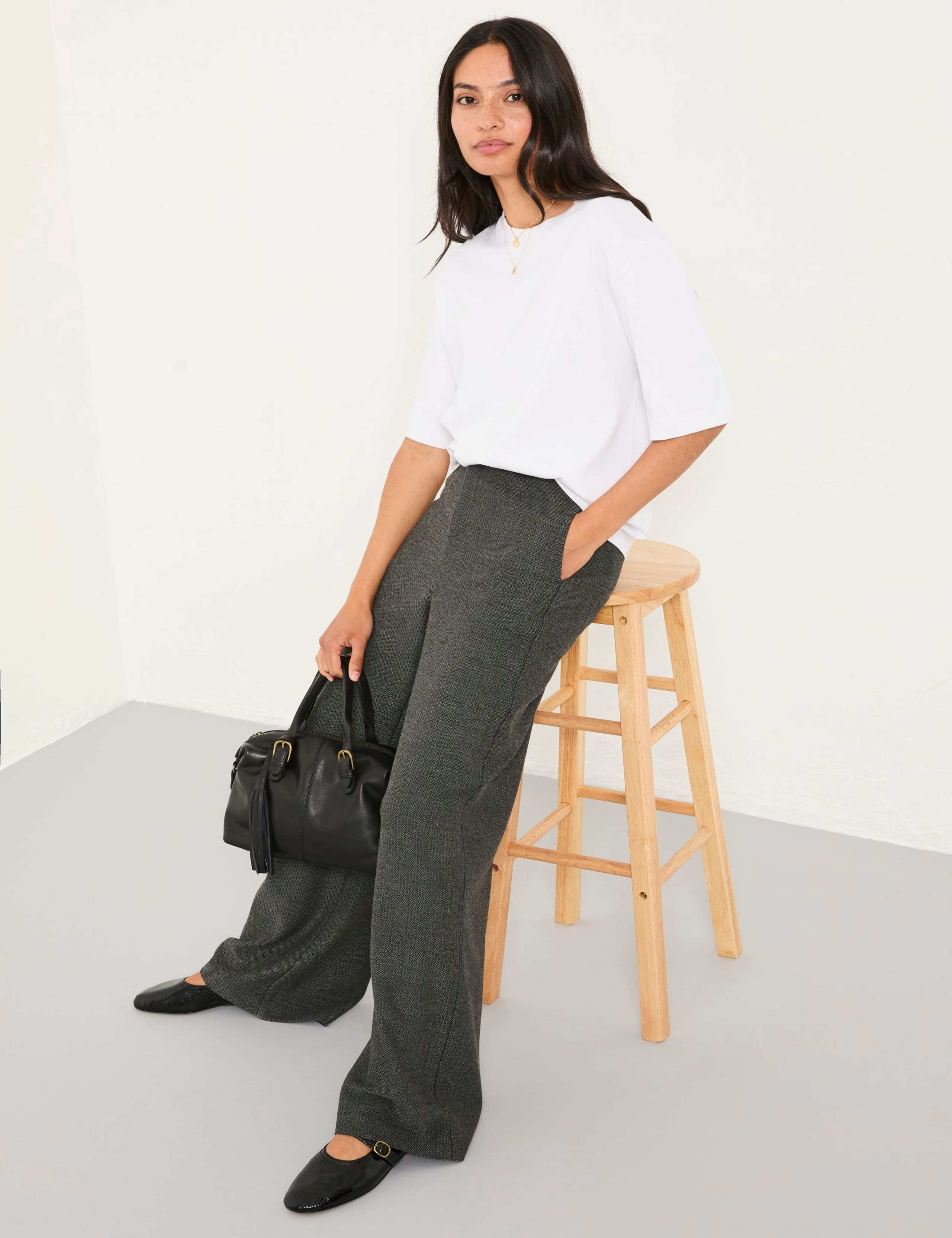 Checked Wide Leg Trousers 2 of 3