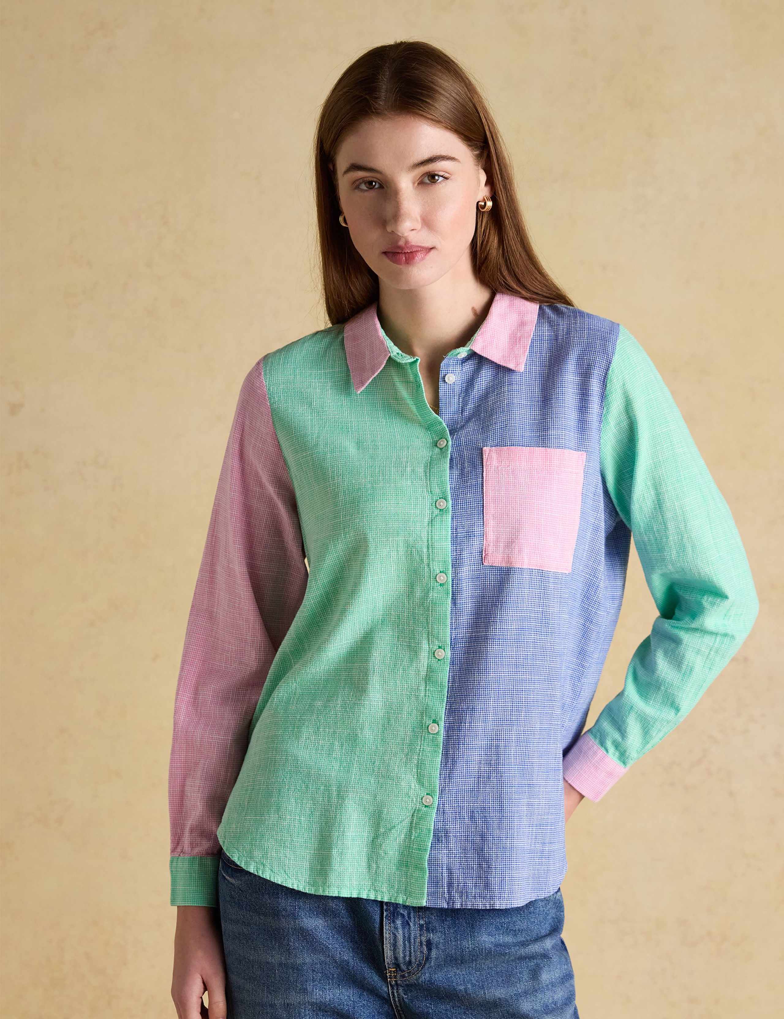 Pure Cotton Colour Block Shirt 1 of 8