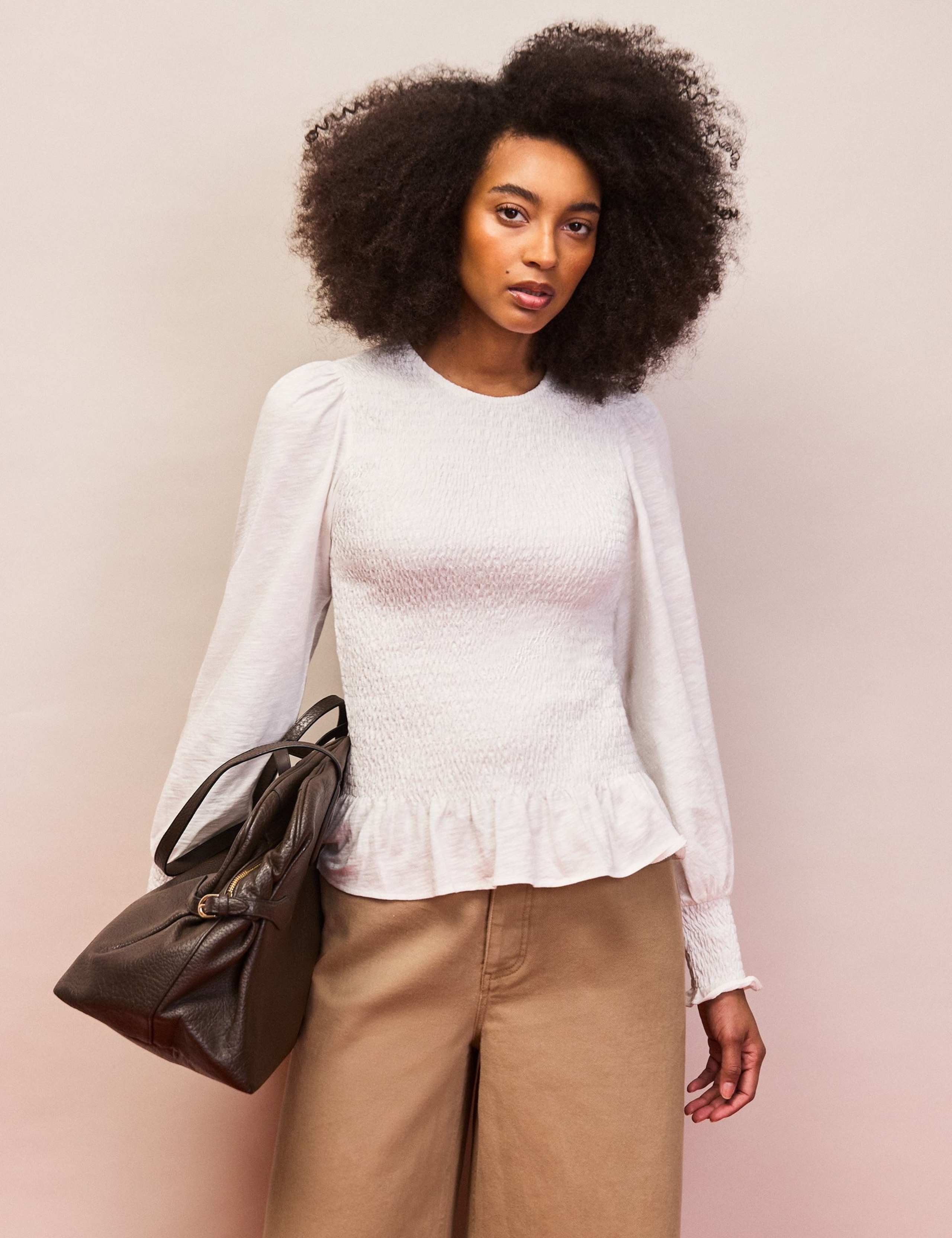 Pure Cotton Jersey Shirred Top 3 of 5