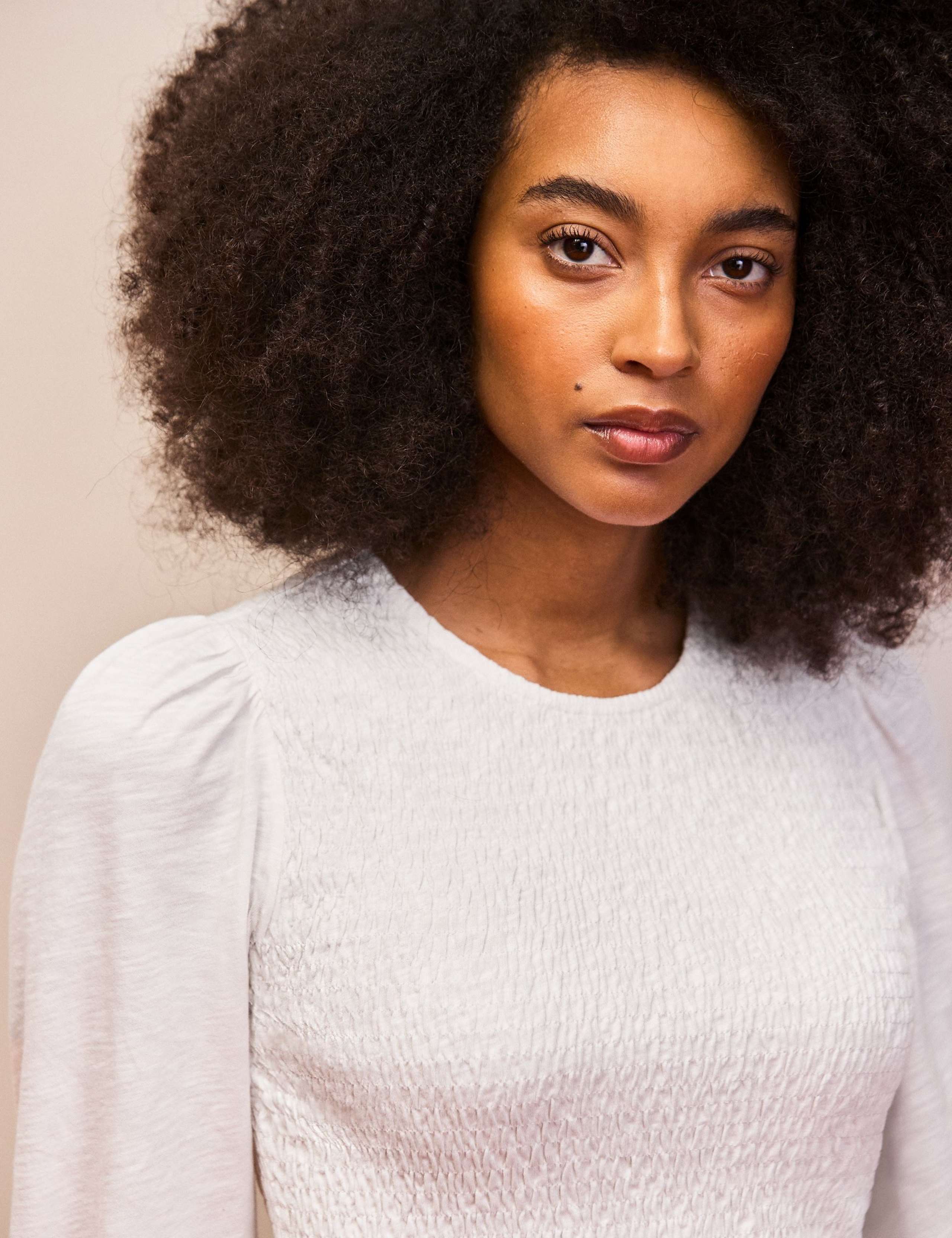 Pure Cotton Jersey Shirred Top 4 of 5