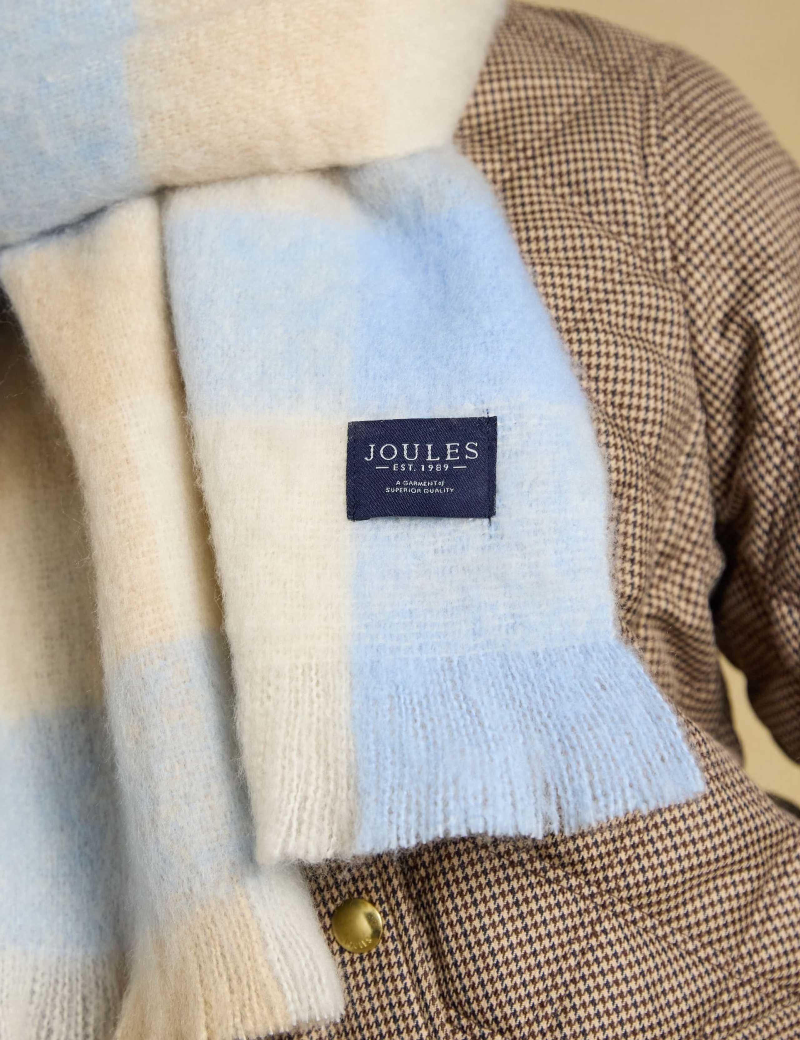 Brushed Gingham Tassel Scarf 2 of 8