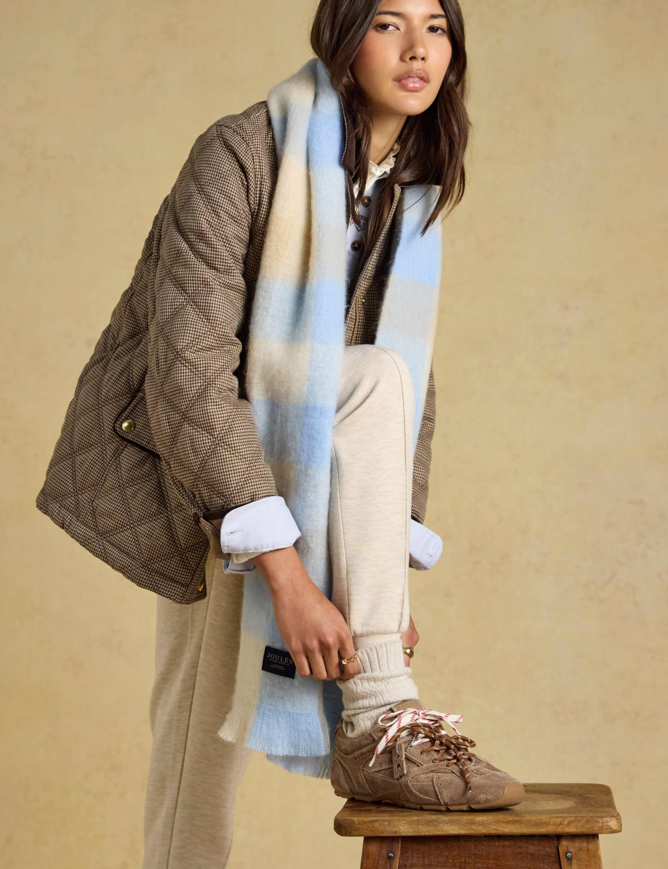 Brushed Gingham Tassel Scarf 6 of 8