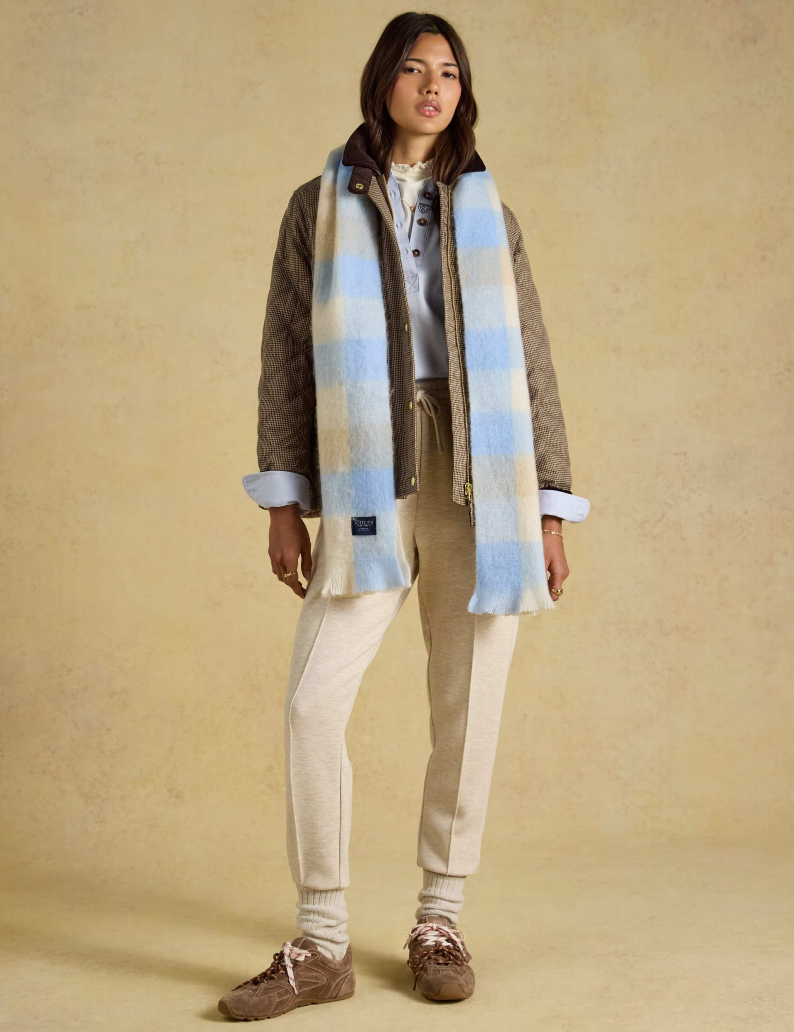 Brushed Gingham Tassel Scarf 7 of 8