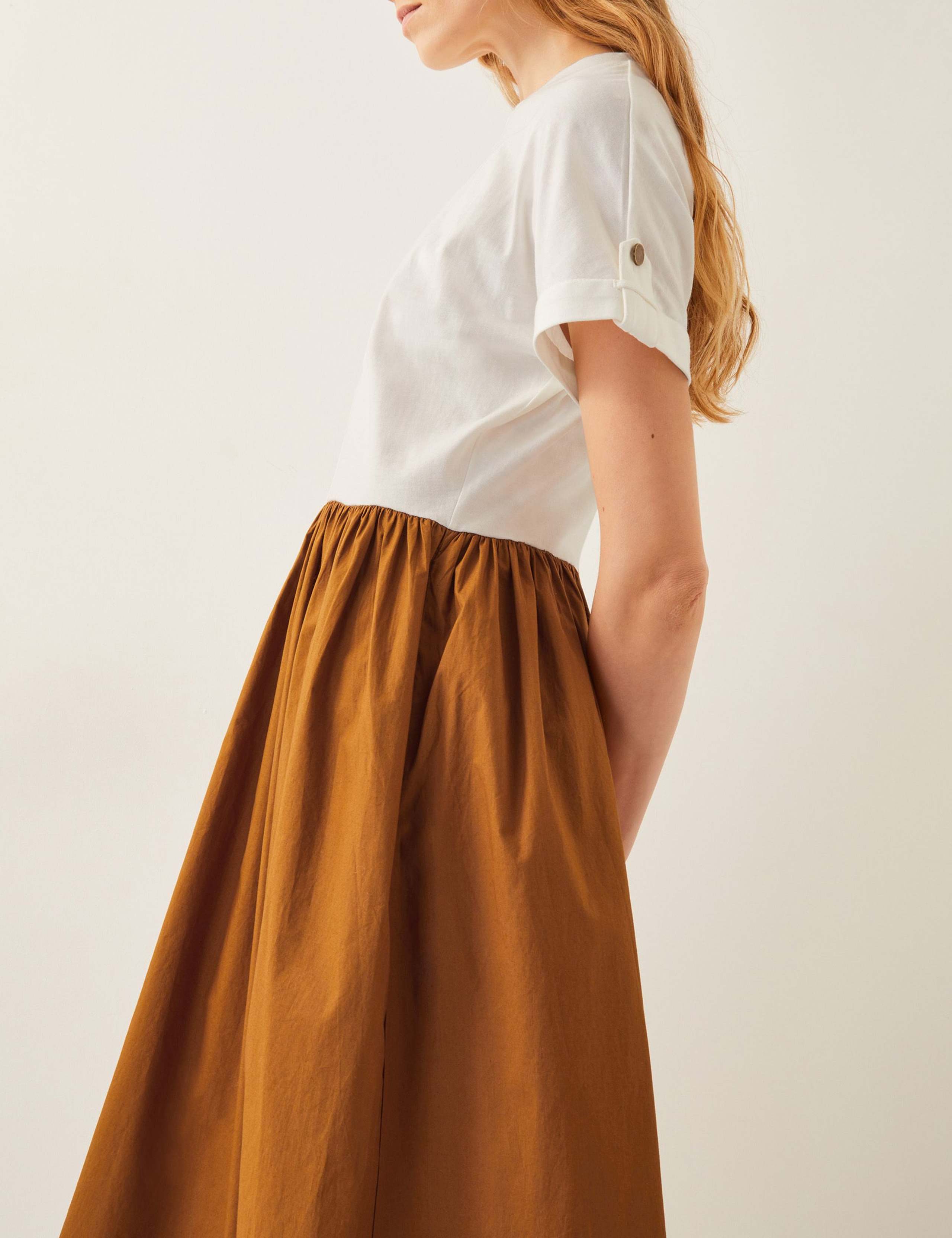 Pure Cotton Crew Neck Midi T-Shirt Dress 5 of 5