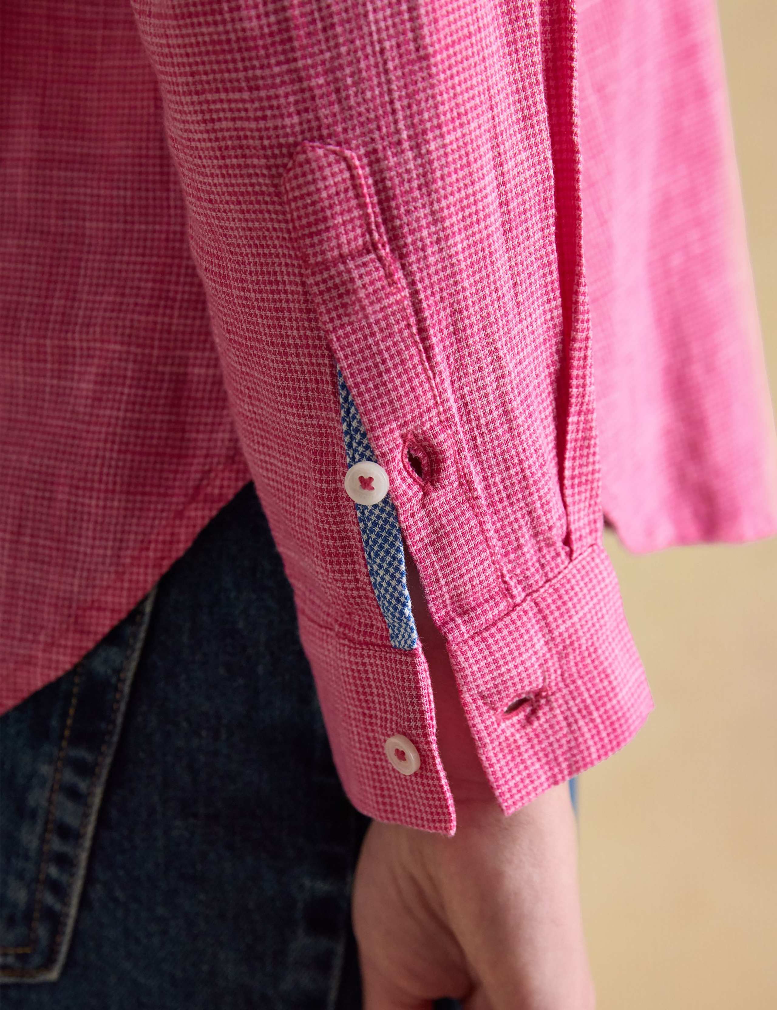 Pure Cotton Textured Gingham Shirt 5 of 8