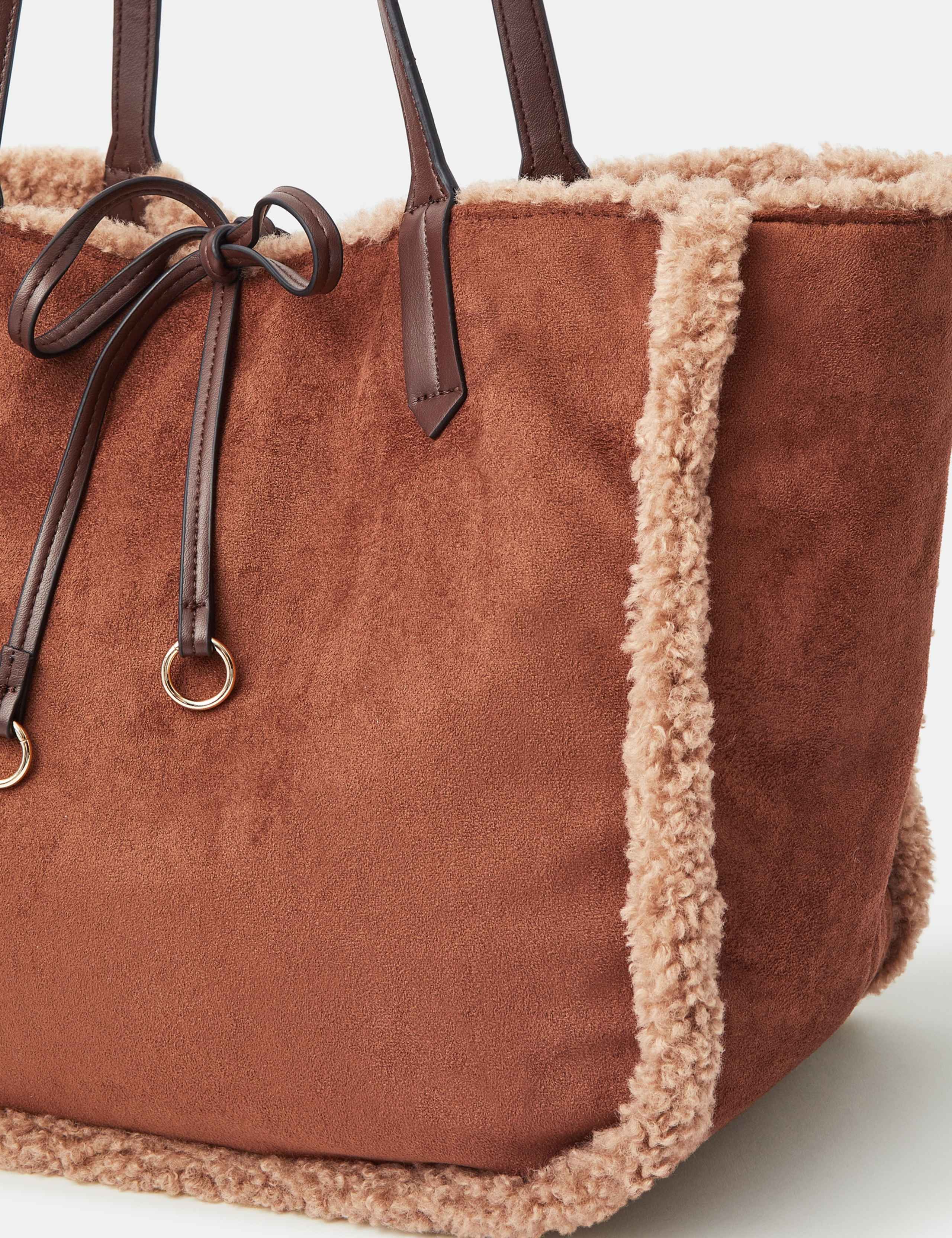 Faux Shearling Reversible Shoulder Bag 5 of 6
