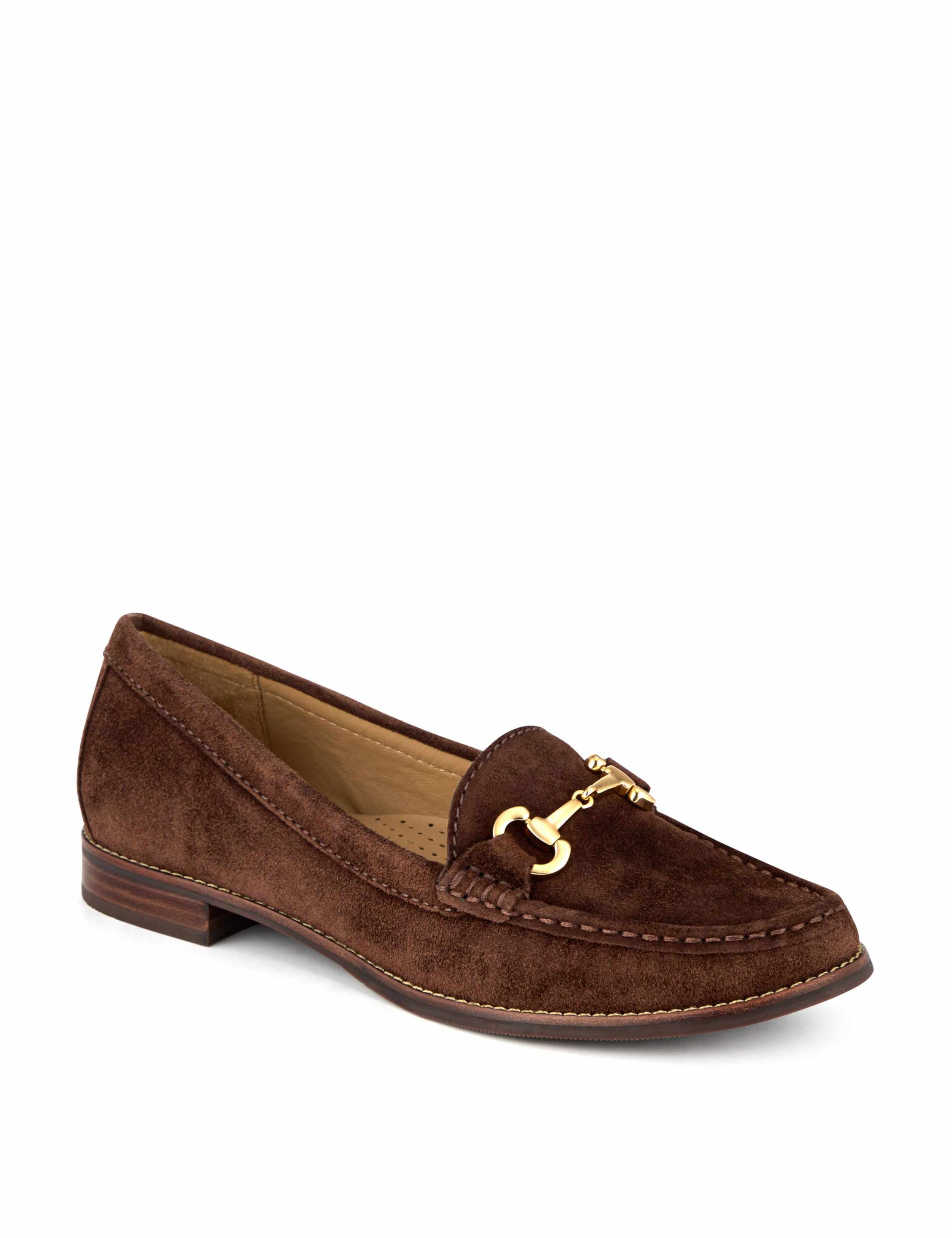 Wide Fit Suede Bar Trim Block Heel Loafers 2 of 6