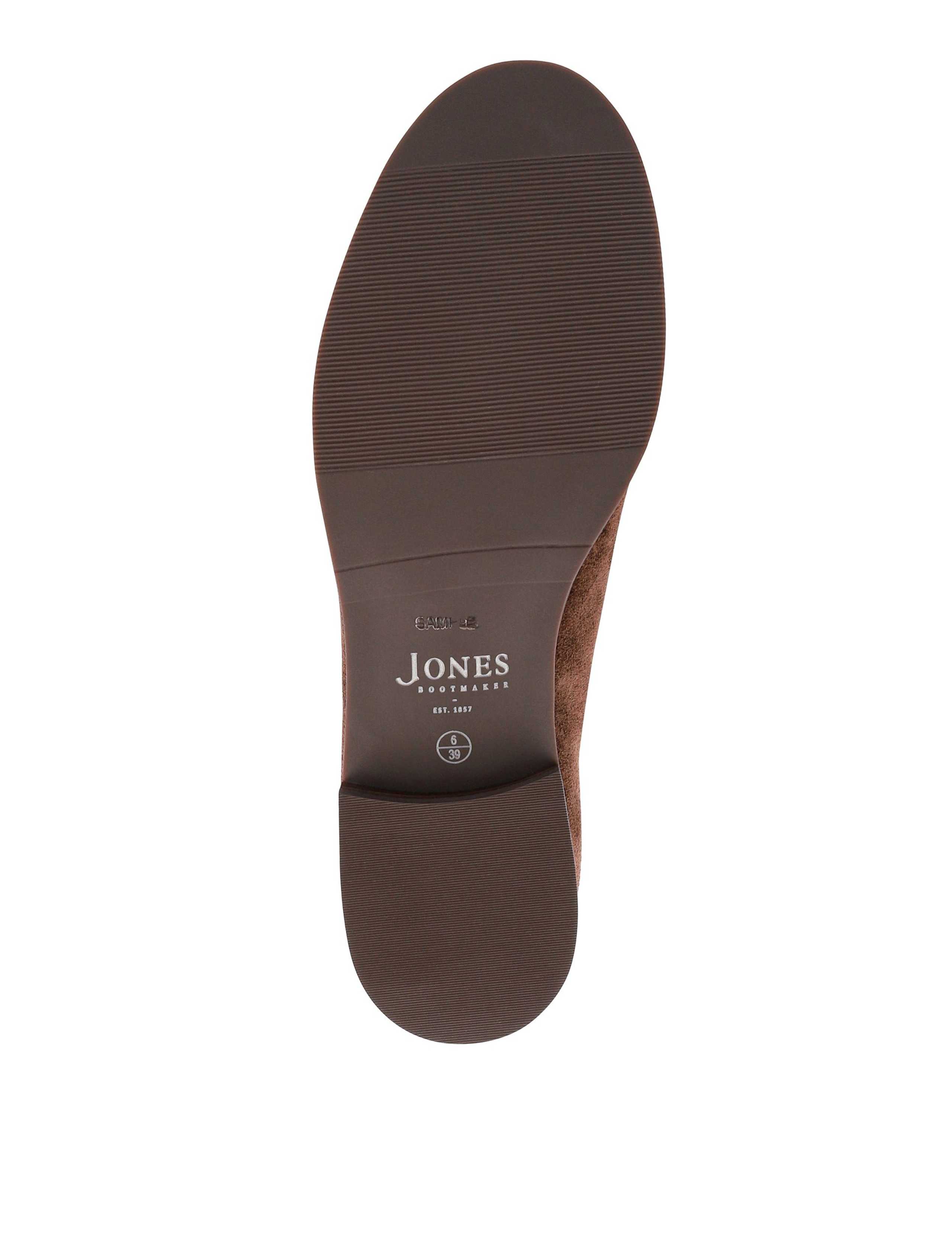 Wide Fit Suede Bar Trim Block Heel Loafers 6 of 6
