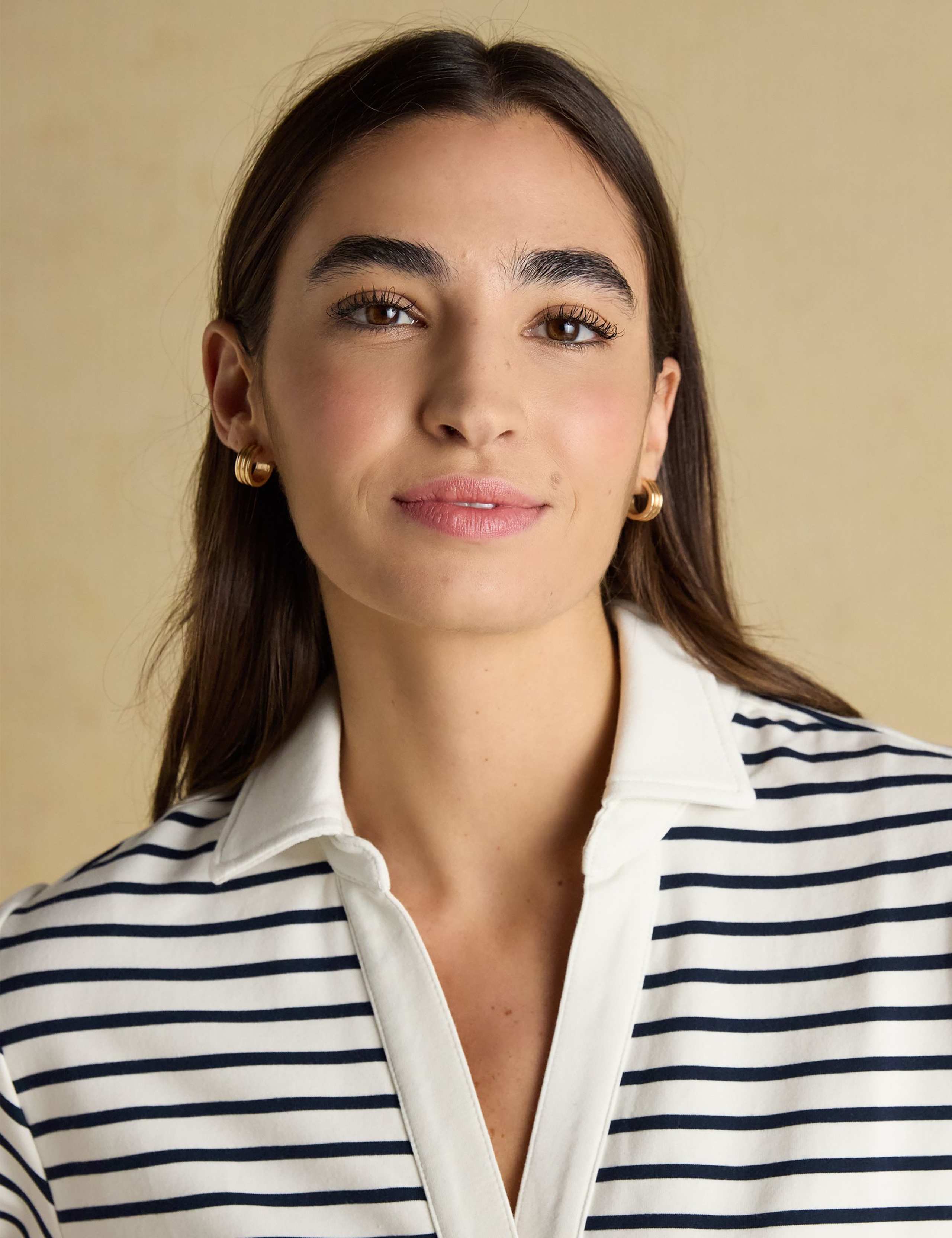 Cotton Rich Striped V-Neck Sweatshirt 5 of 6