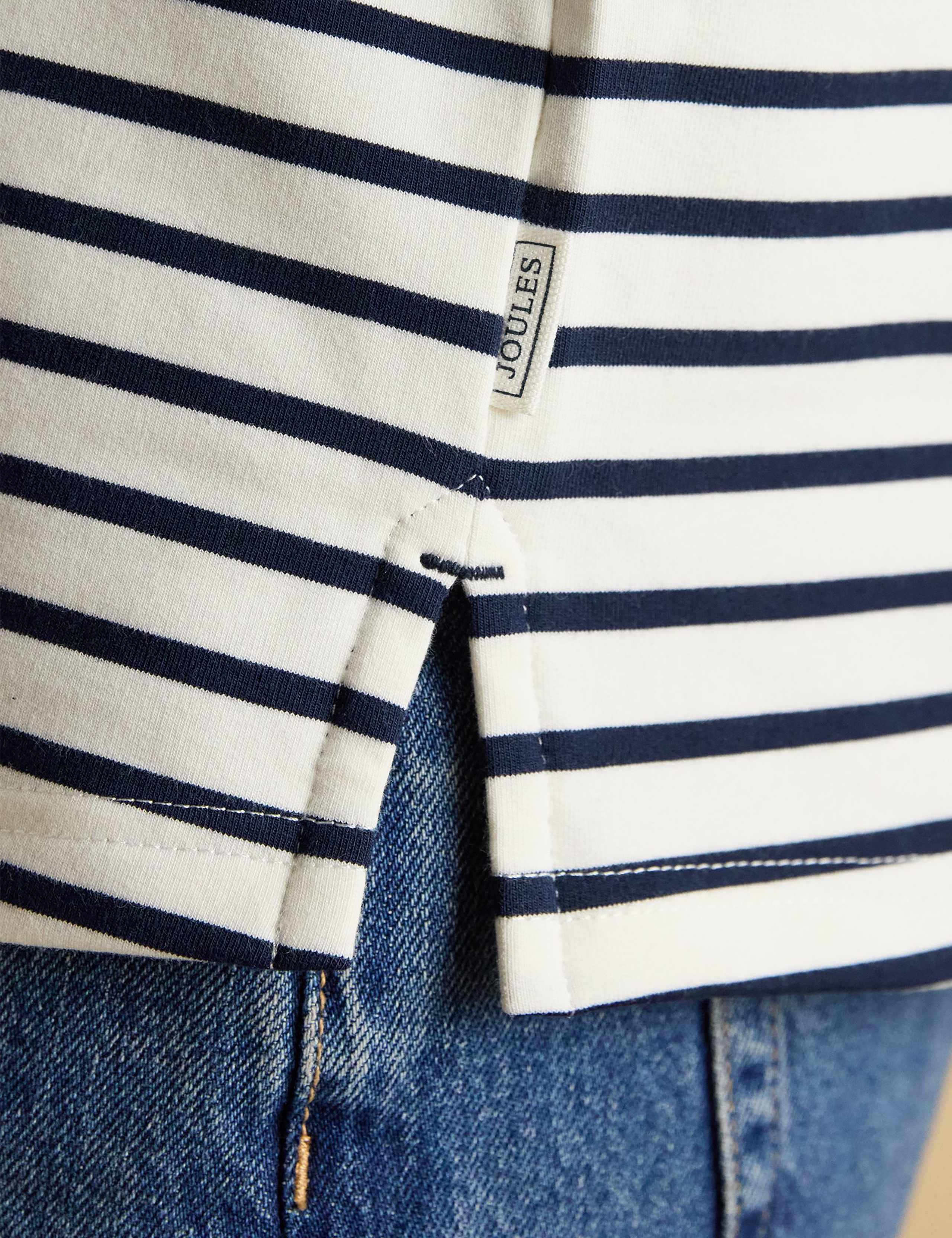 Cotton Rich Striped V-Neck Sweatshirt 6 of 6