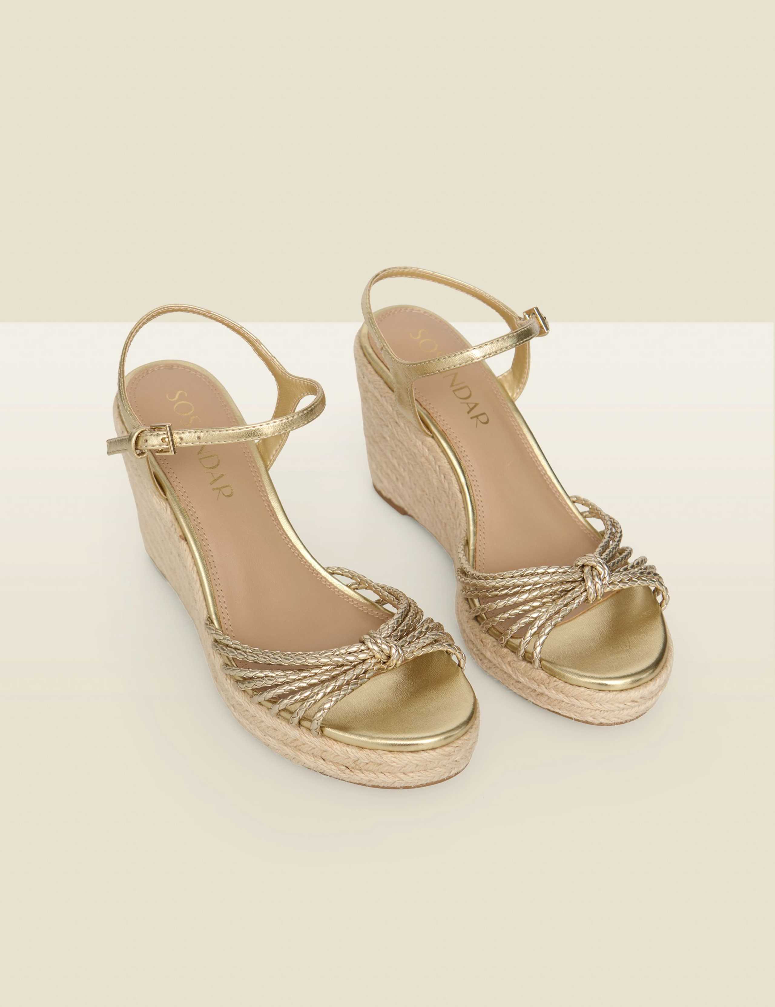 Metallic Plaited Strap Wedge Espadrilles 3 of 4