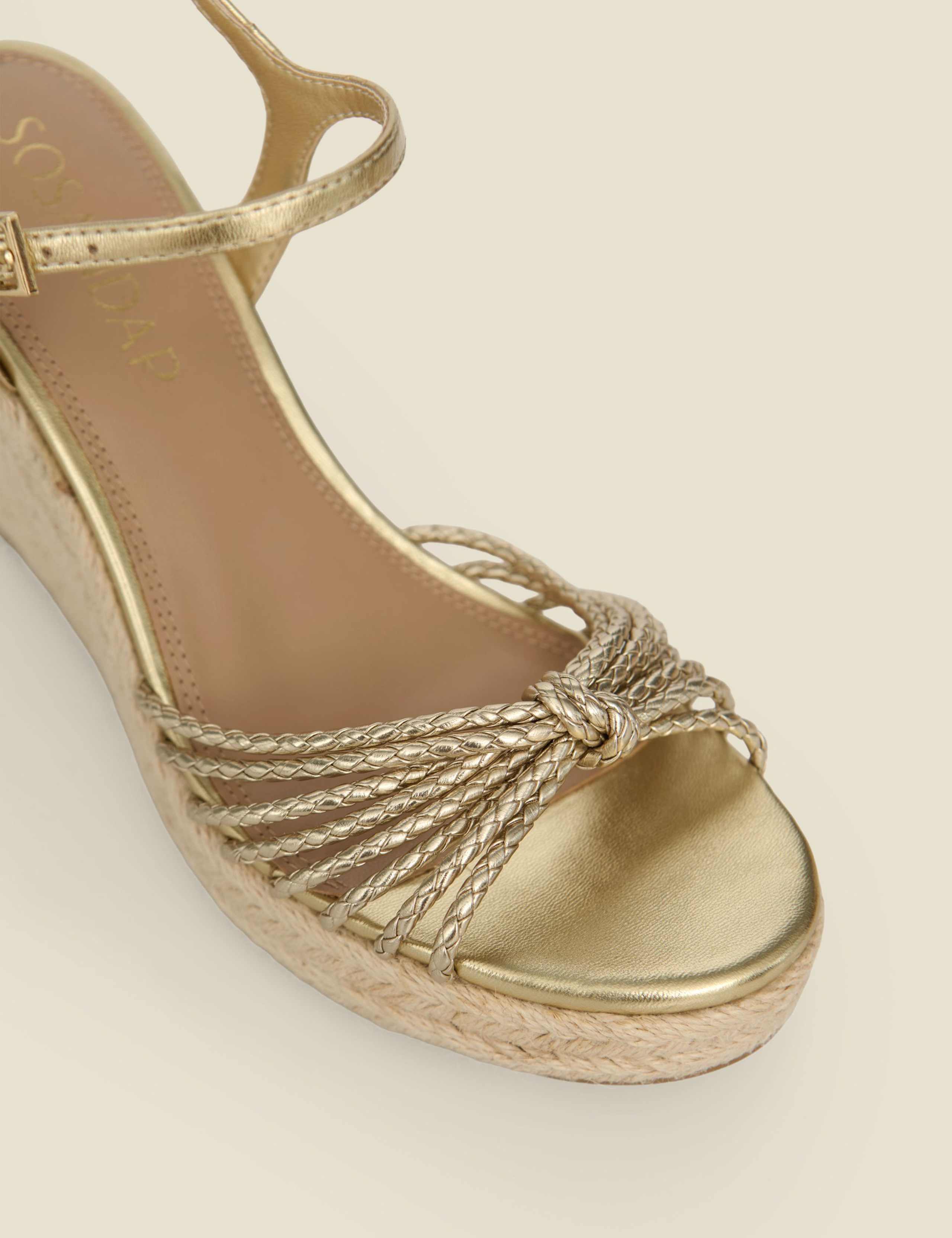 Metallic Plaited Strap Wedge Espadrilles 4 of 4