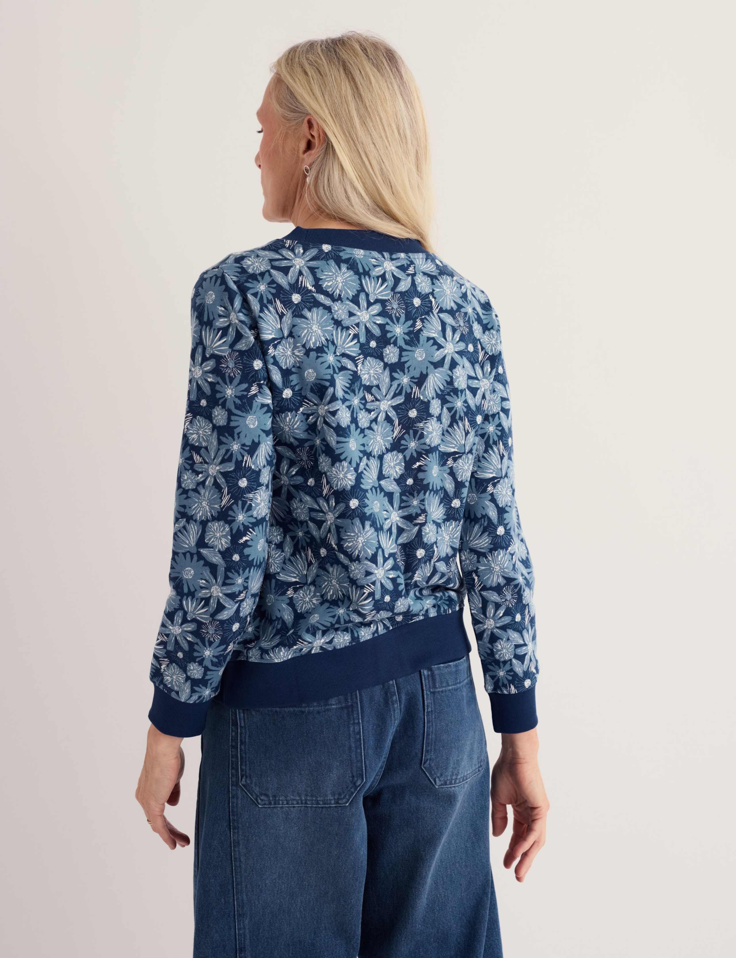 Pure Cotton Floral Relaxed Sweatshirt 3 of 5