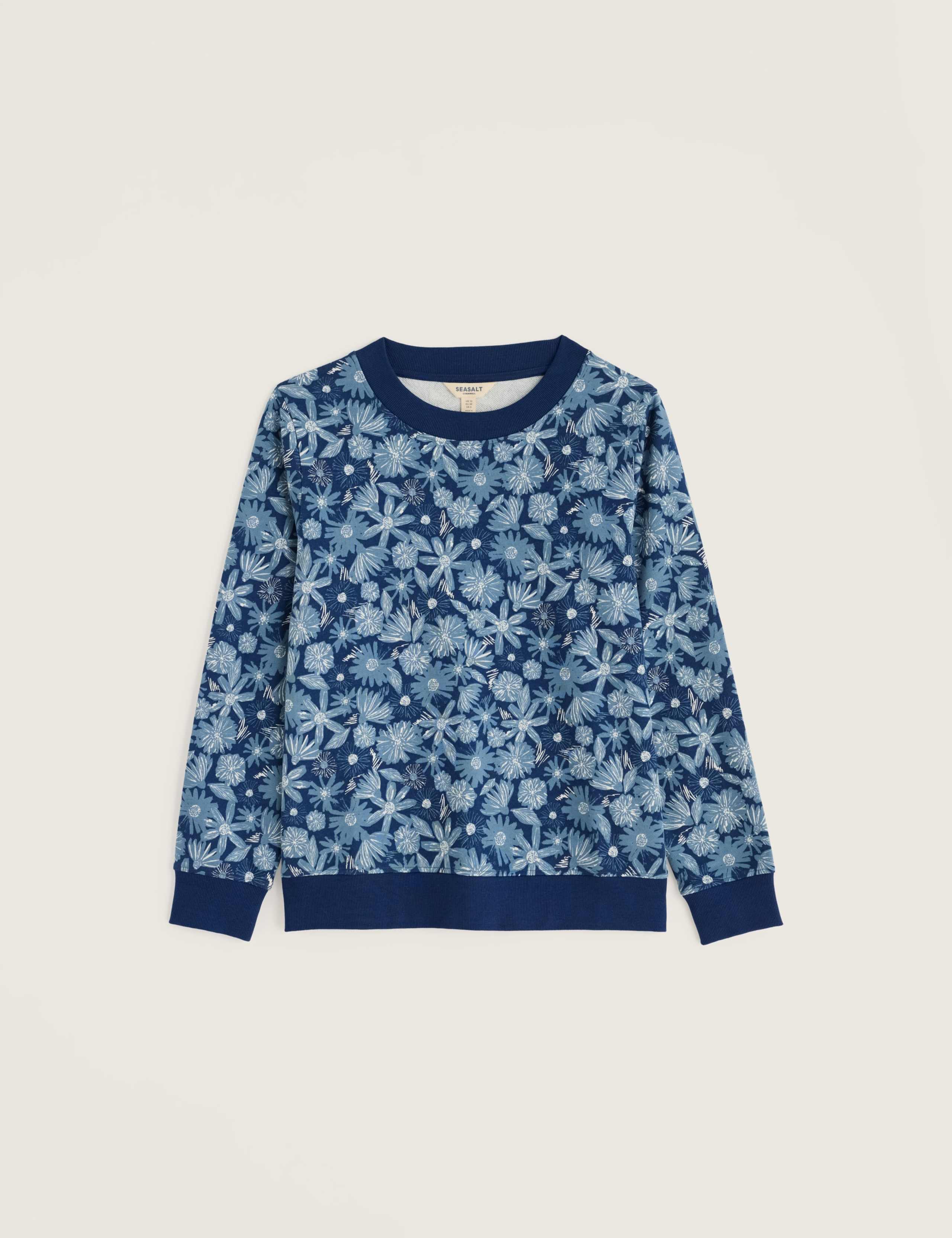 Pure Cotton Floral Relaxed Sweatshirt 2 of 5