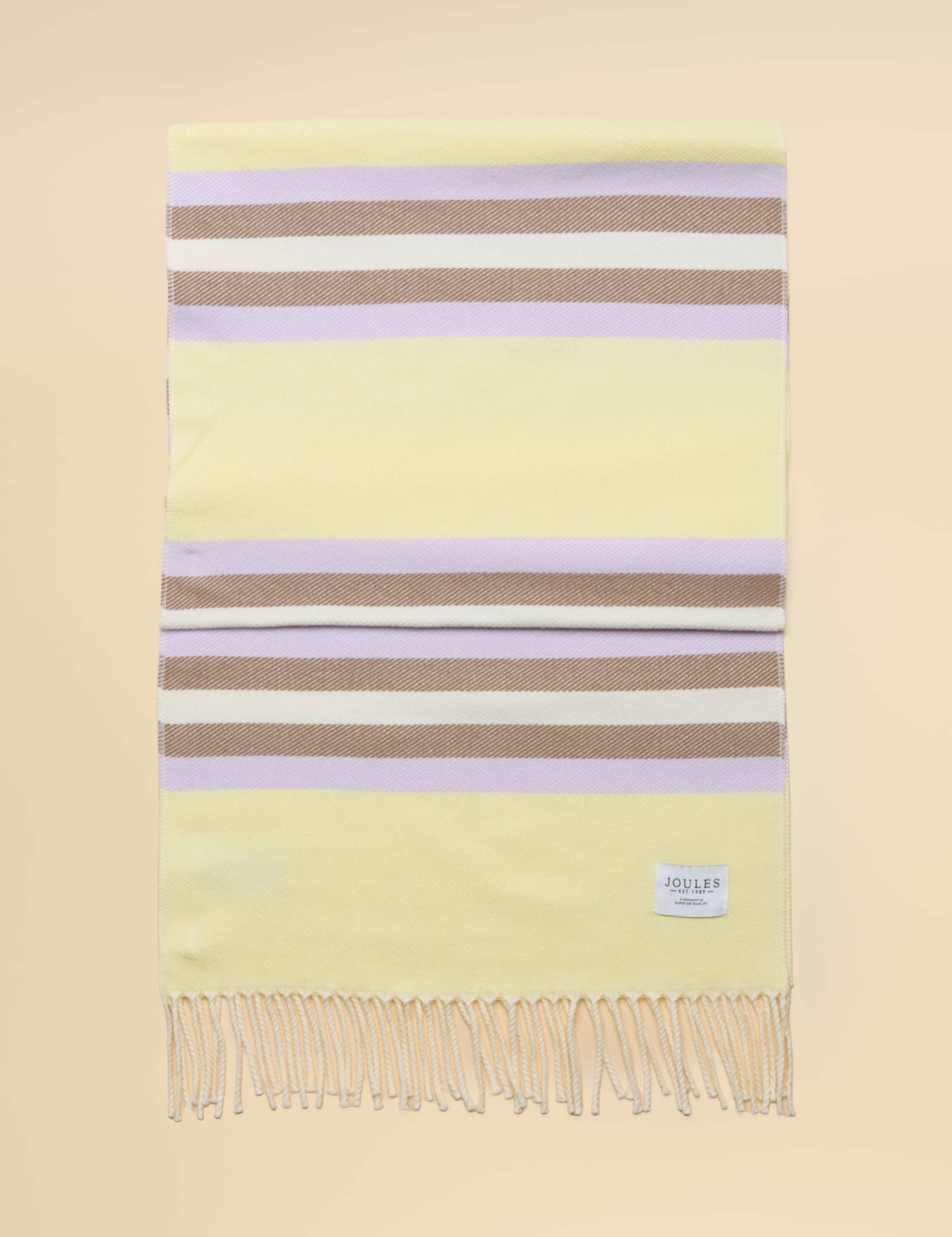 Knitted Striped Oversized Tassel Scarf 2 of 6