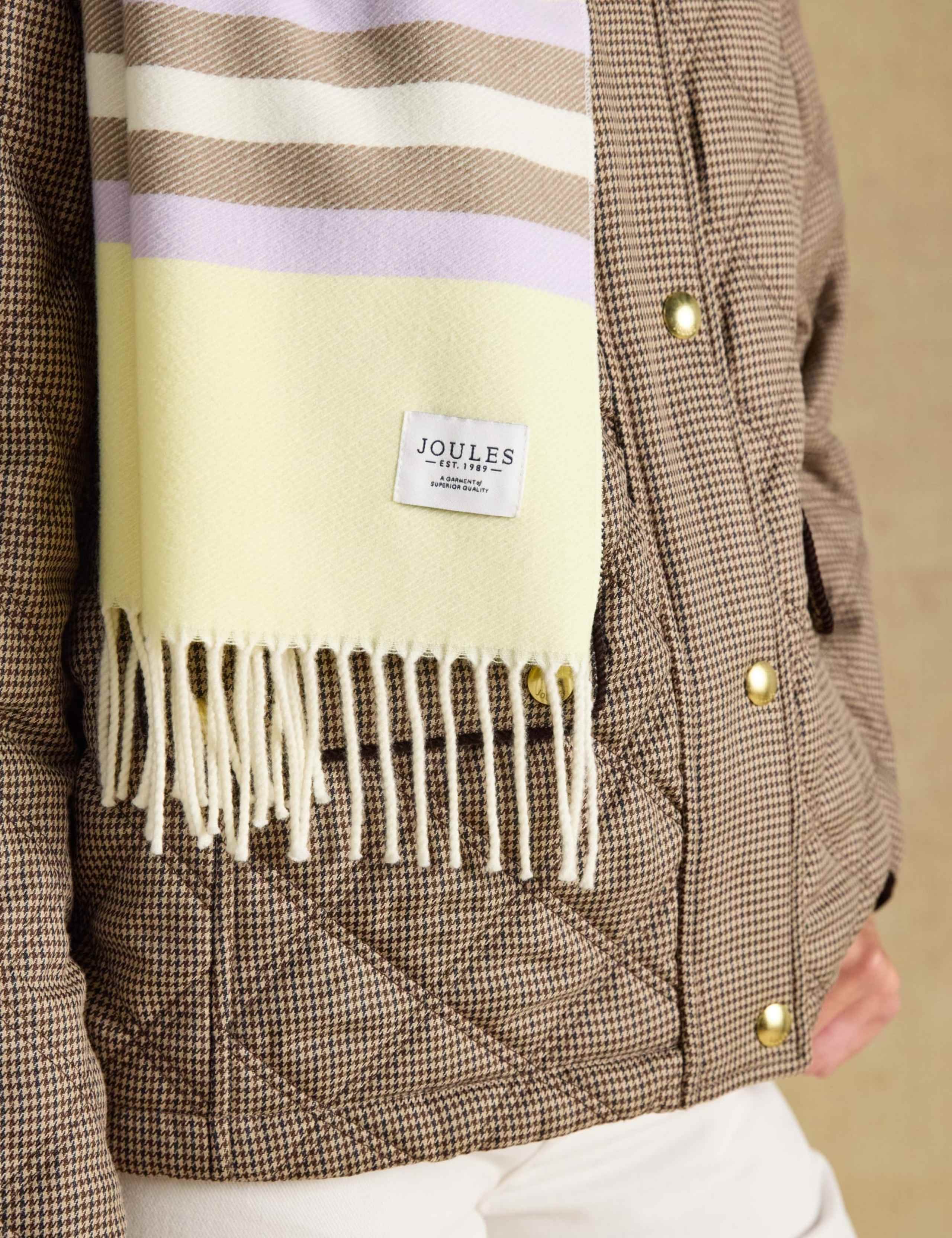 Knitted Striped Oversized Tassel Scarf 4 of 6