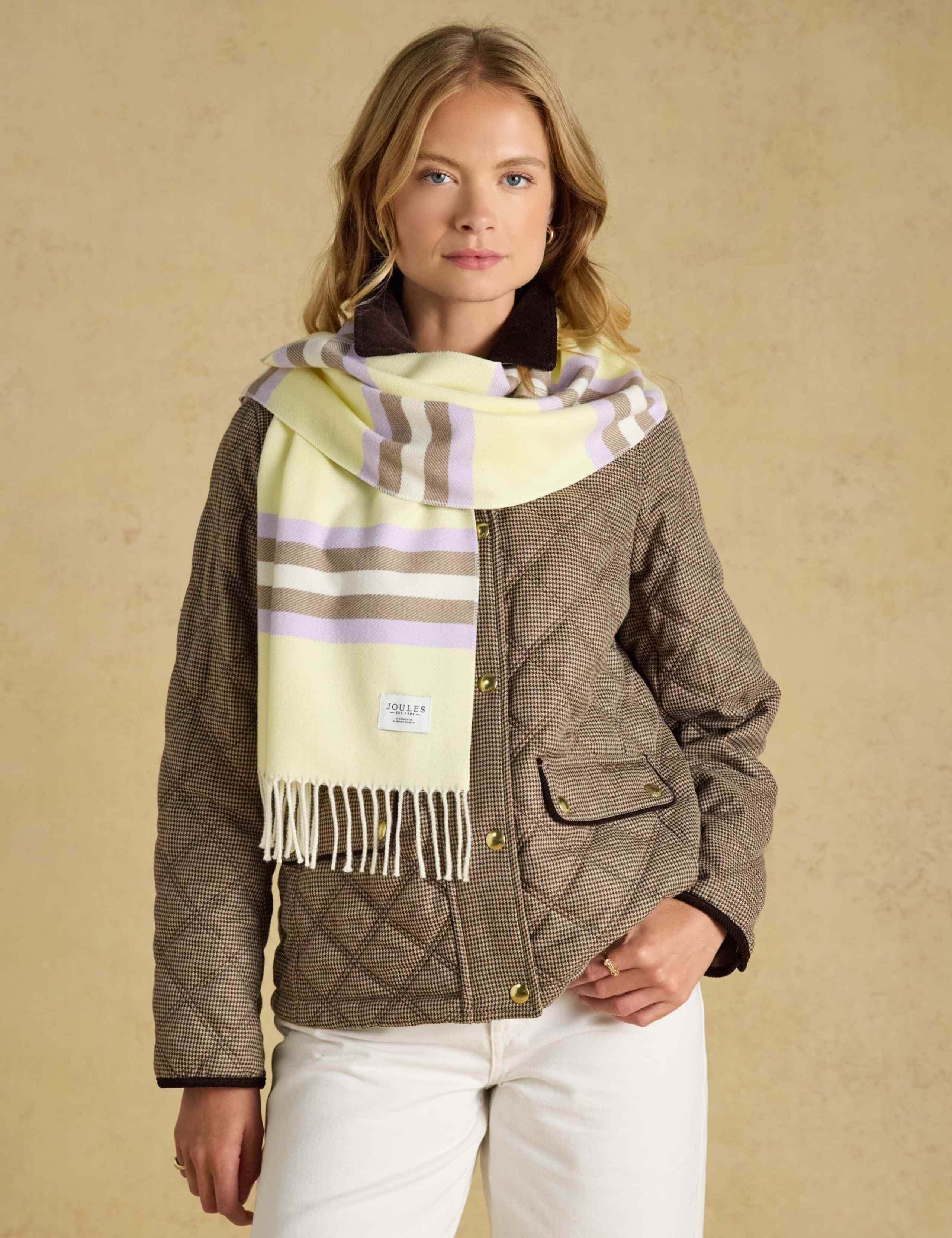 Knitted Striped Oversized Tassel Scarf 6 of 6