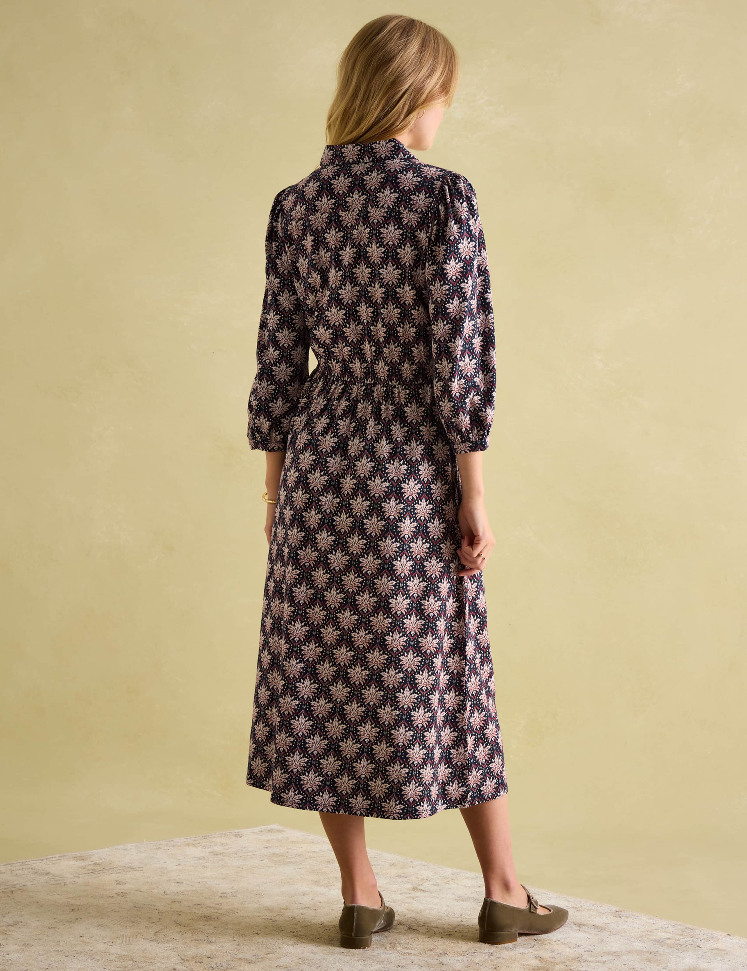 Jersey Printed Midi Waisted Dress 3 of 6