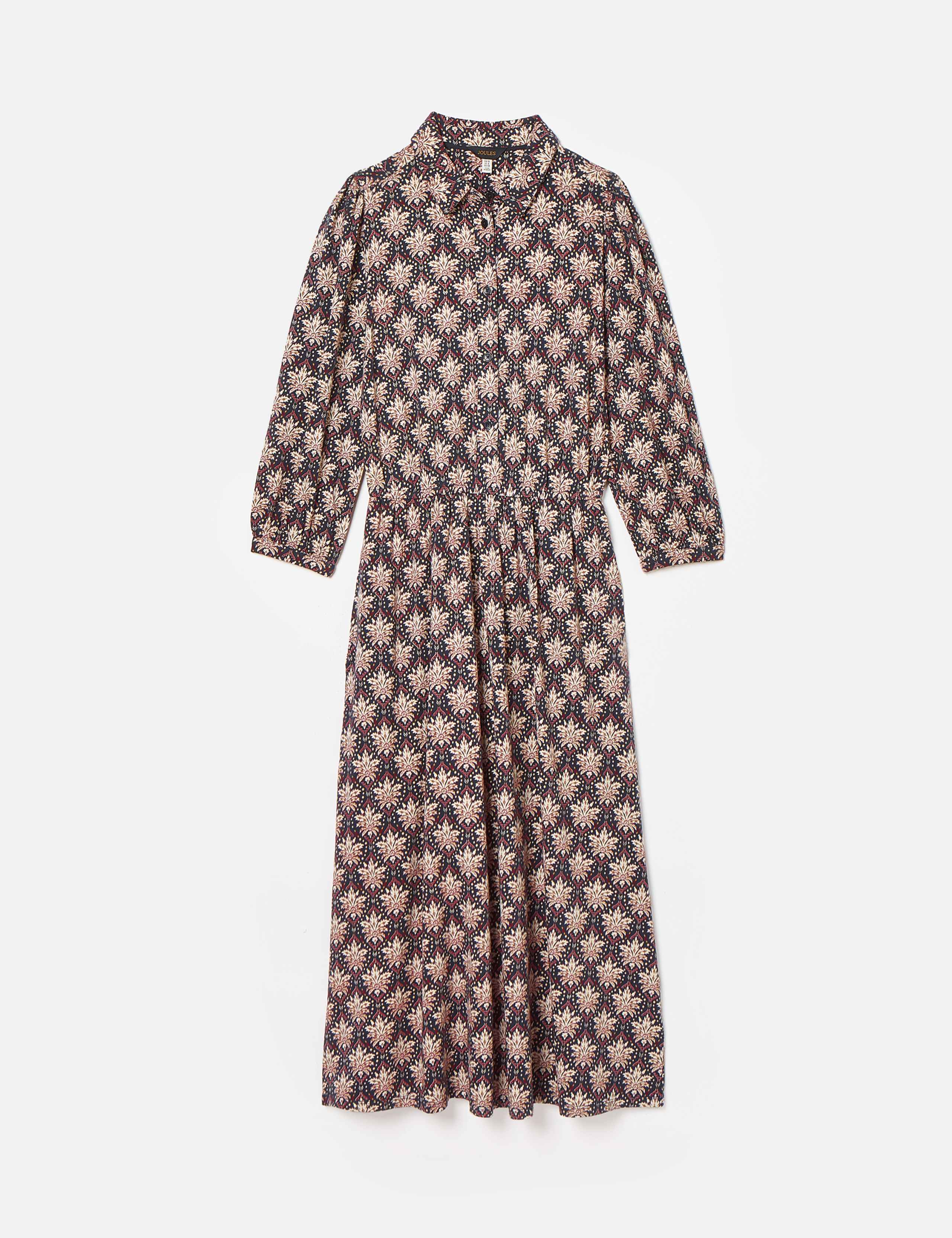 Jersey Printed Midi Waisted Dress 2 of 6