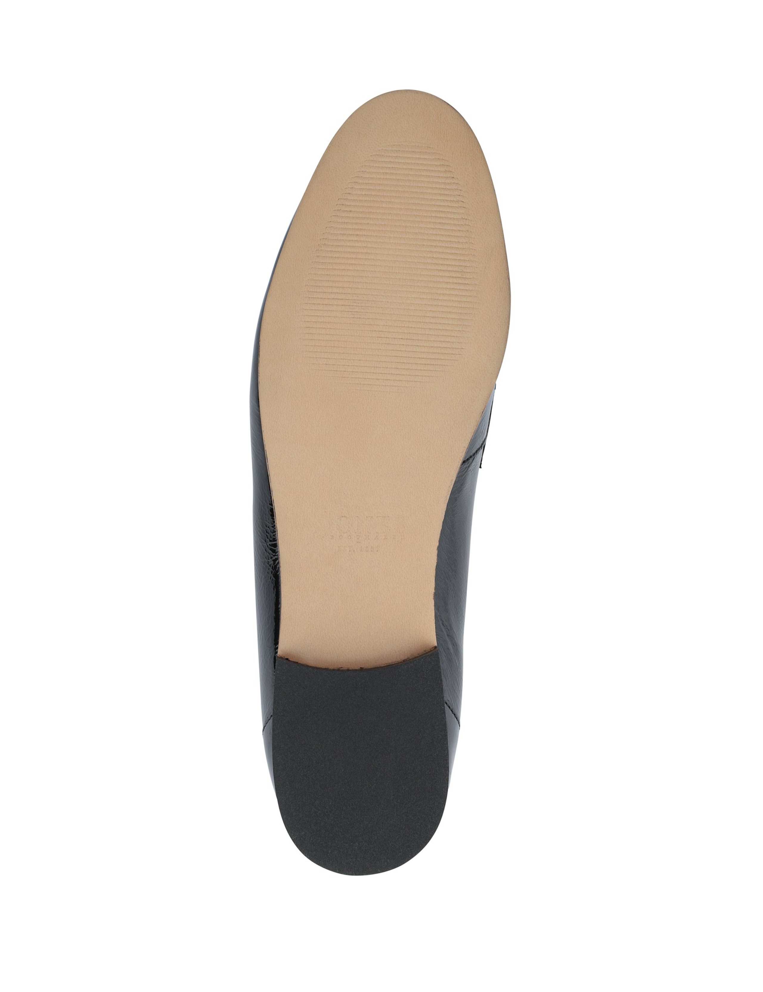 Leather Bar Trim Block Heel Loafers 4 of 6
