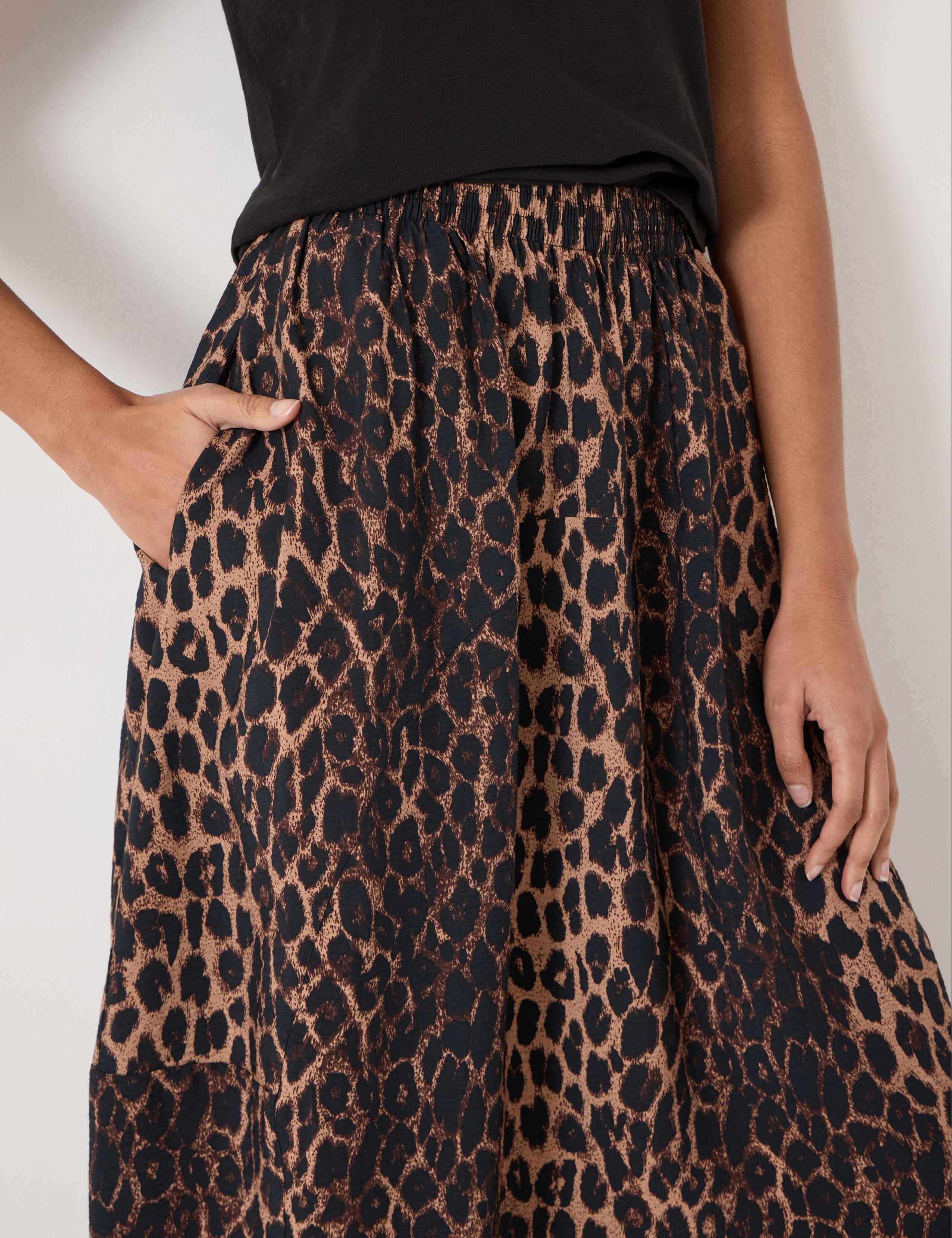 Animal Print Midi A-Line Skirt 4 of 5