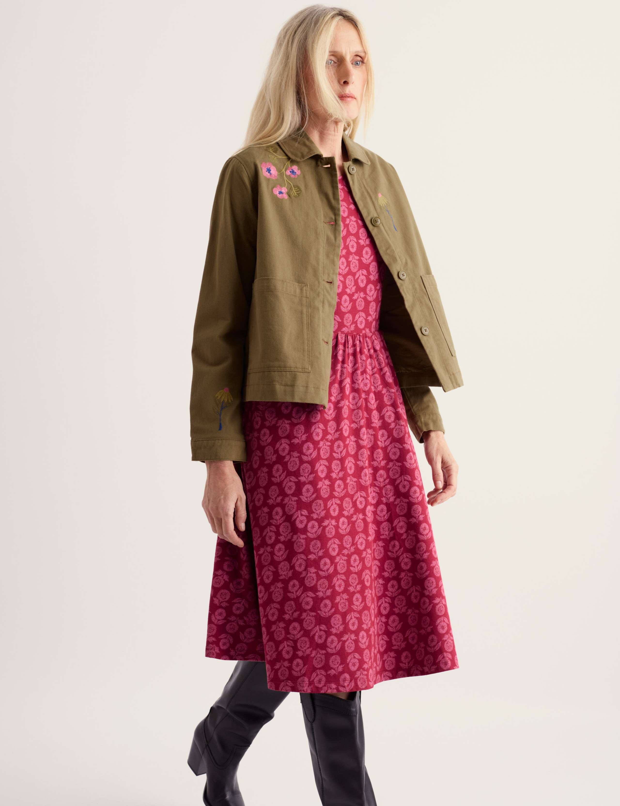 Pure Cotton Embroidered Utility Jacket 3 of 6