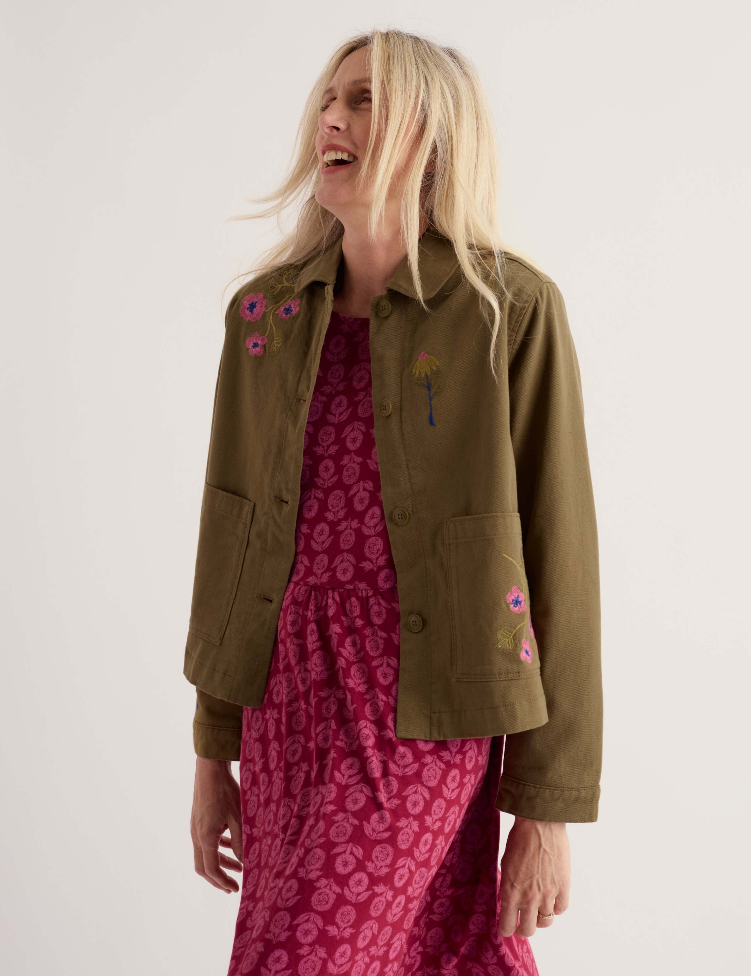 Pure Cotton Embroidered Utility Jacket 4 of 6