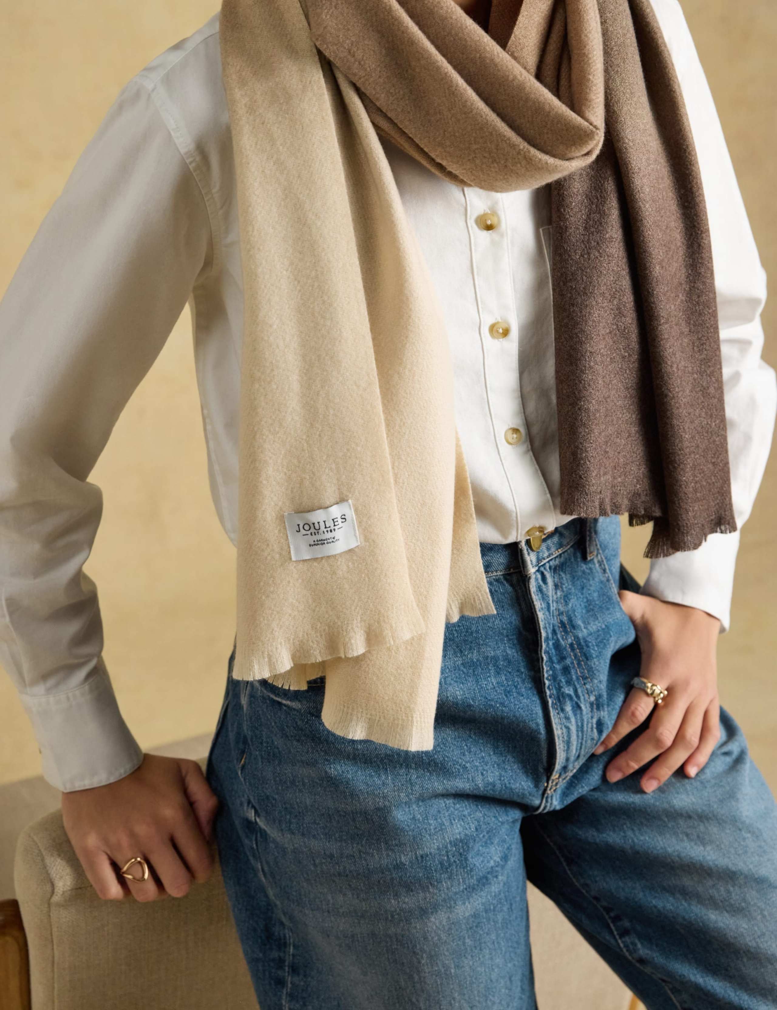 Ombre Fringed Wrap Around Scarf 2 of 7