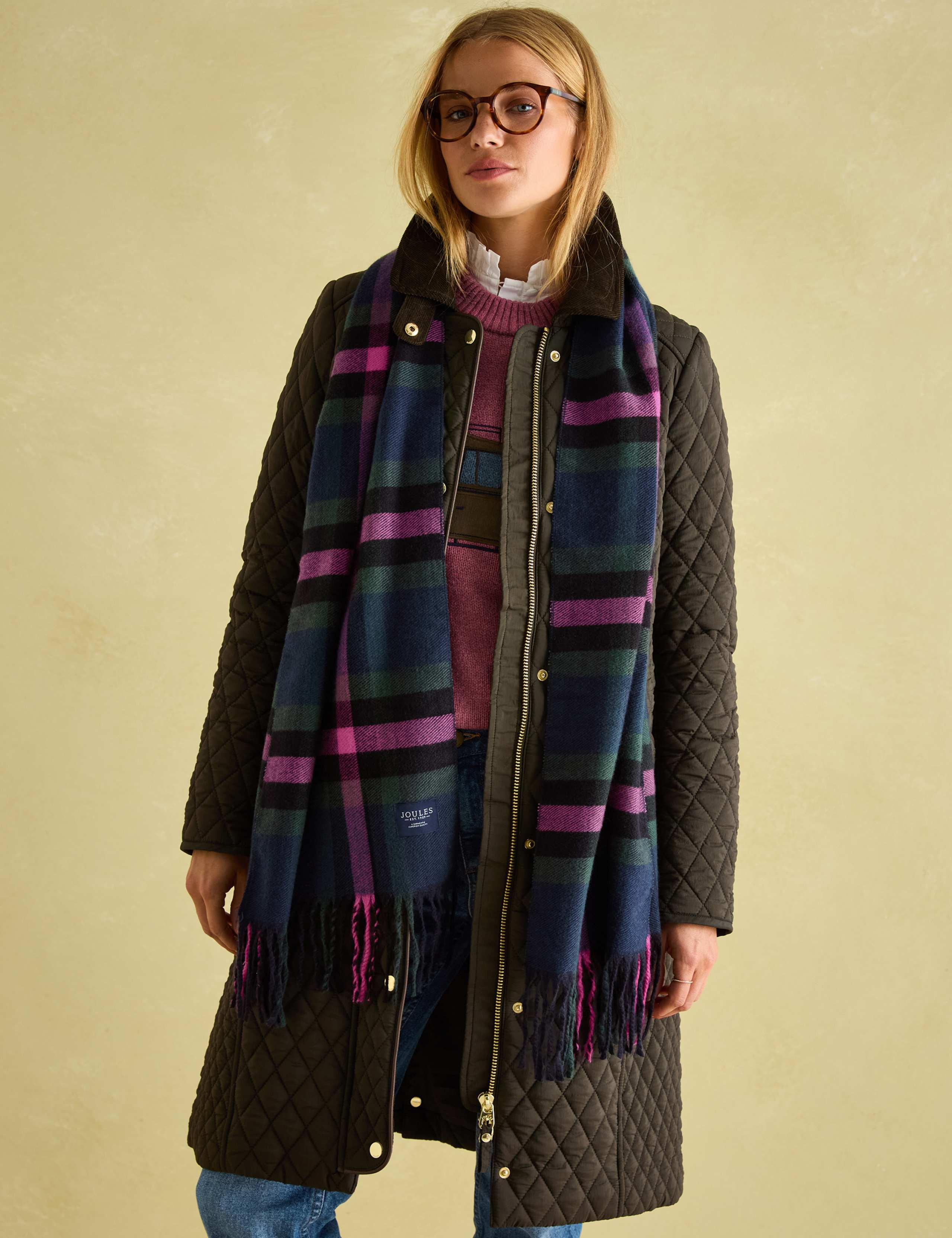 Checked Tassel Scarf 3 of 5