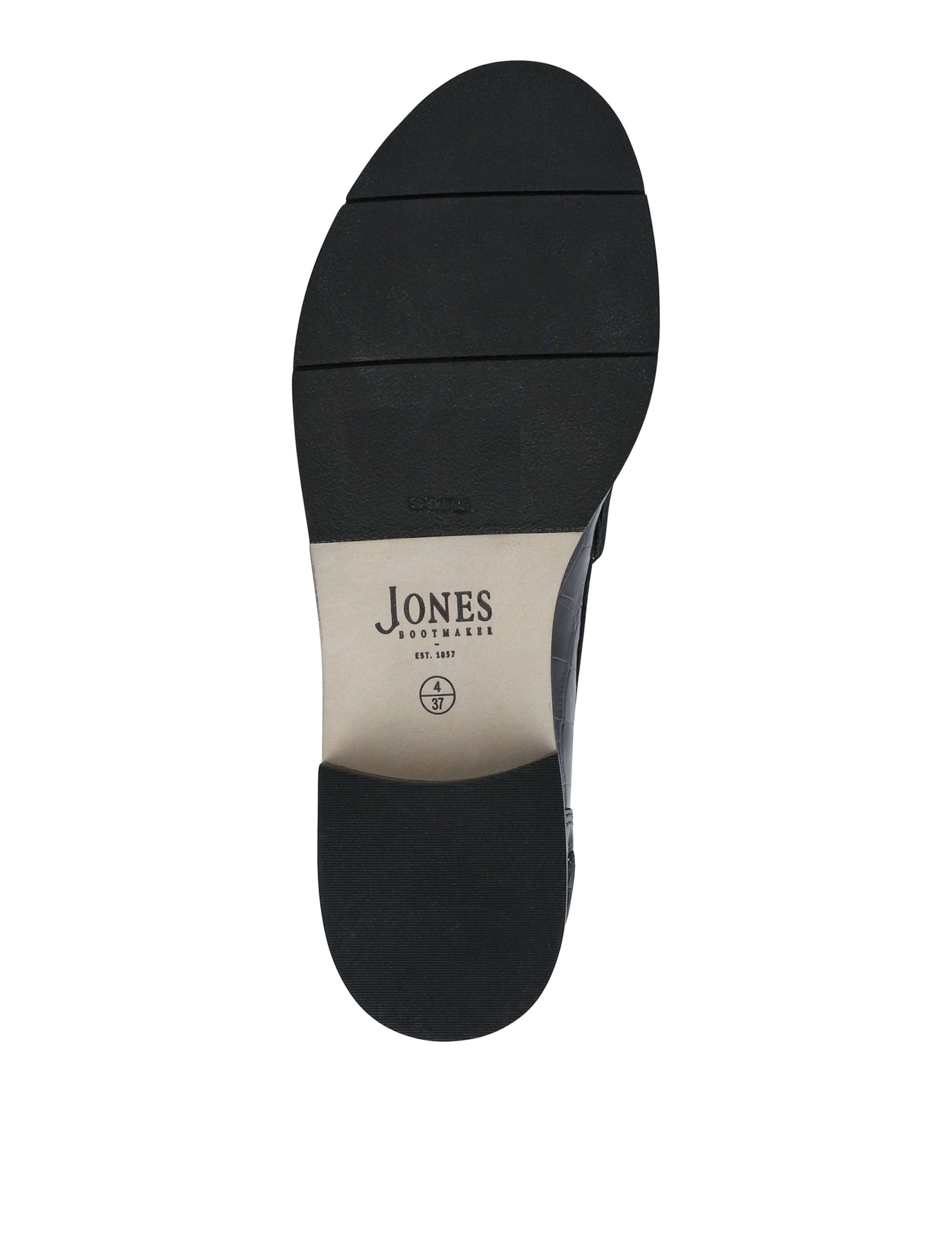 Leather Croc Tassel Block Heel Loafers 3 of 6
