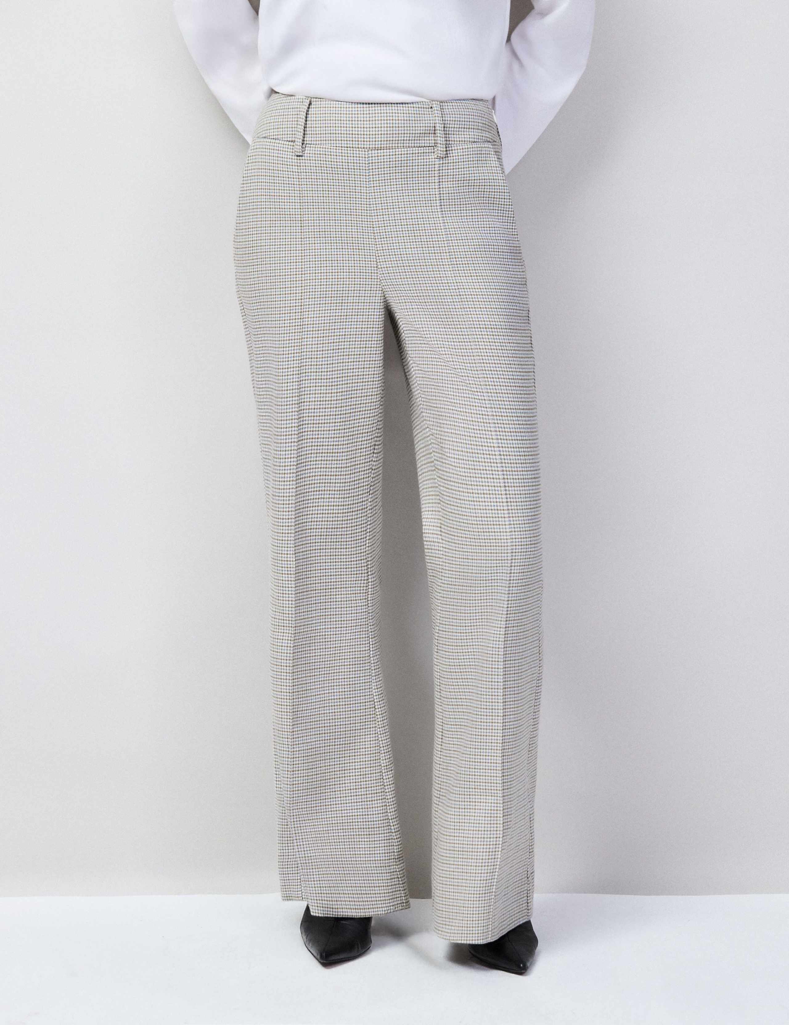 Dogtooth Wide Leg Flared Trousers 4 of 8