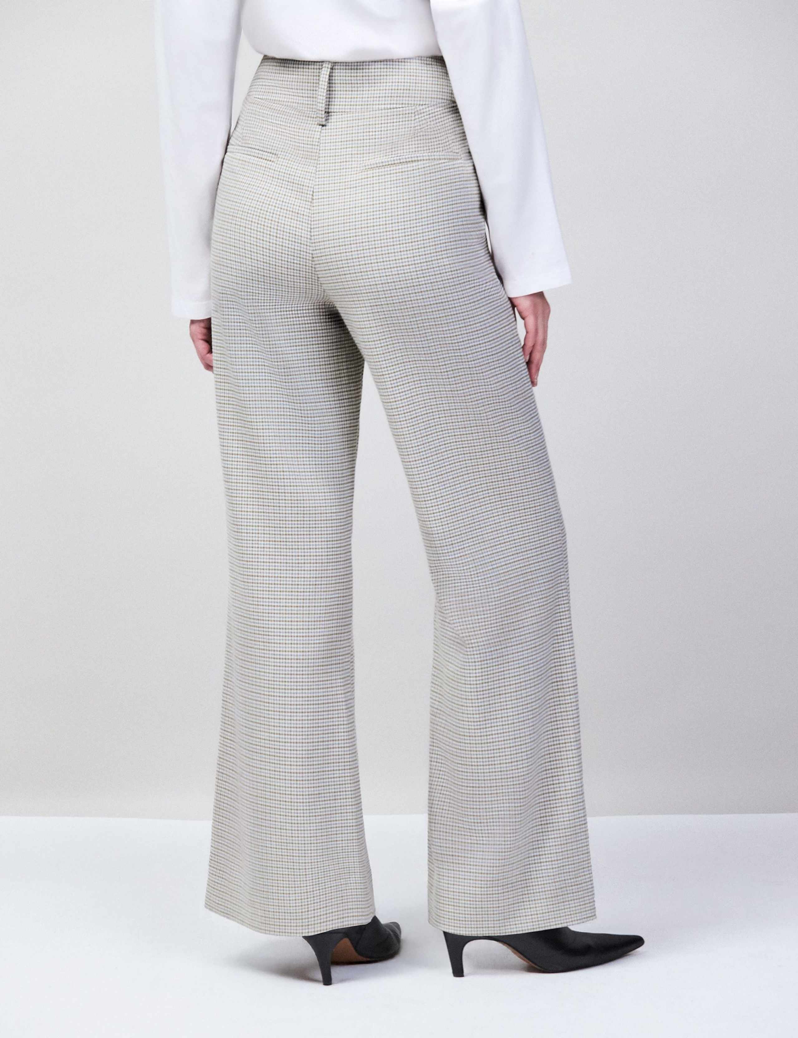 Dogtooth Wide Leg Flared Trousers 5 of 8