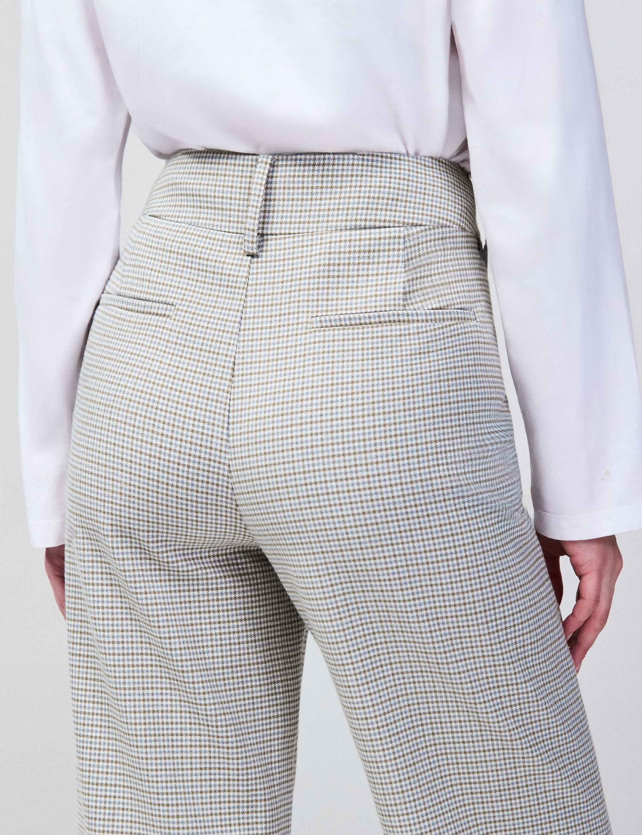 Dogtooth Wide Leg Flared Trousers 7 of 8