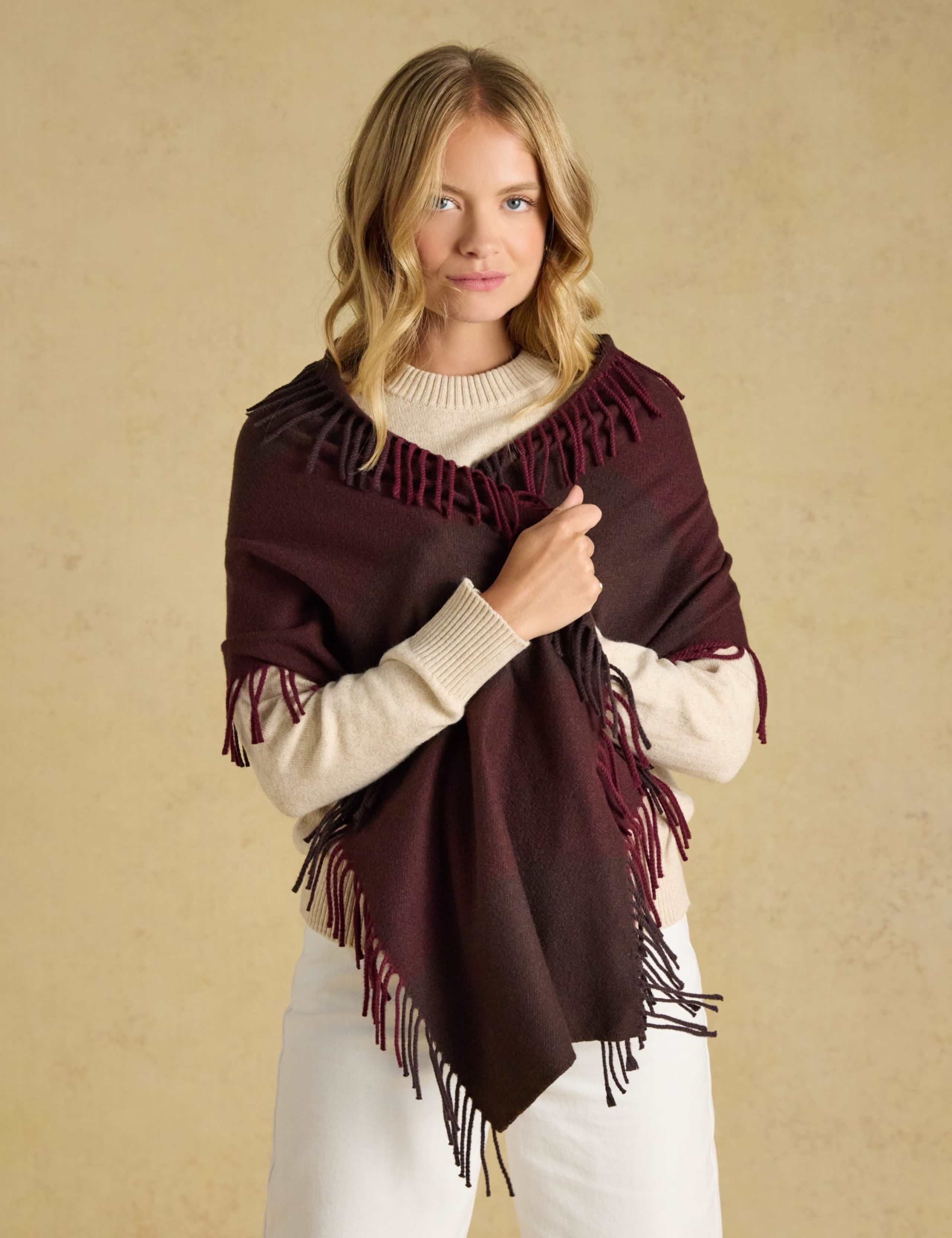 Knitted Checked Oversized Tassel Scarf 2 of 6