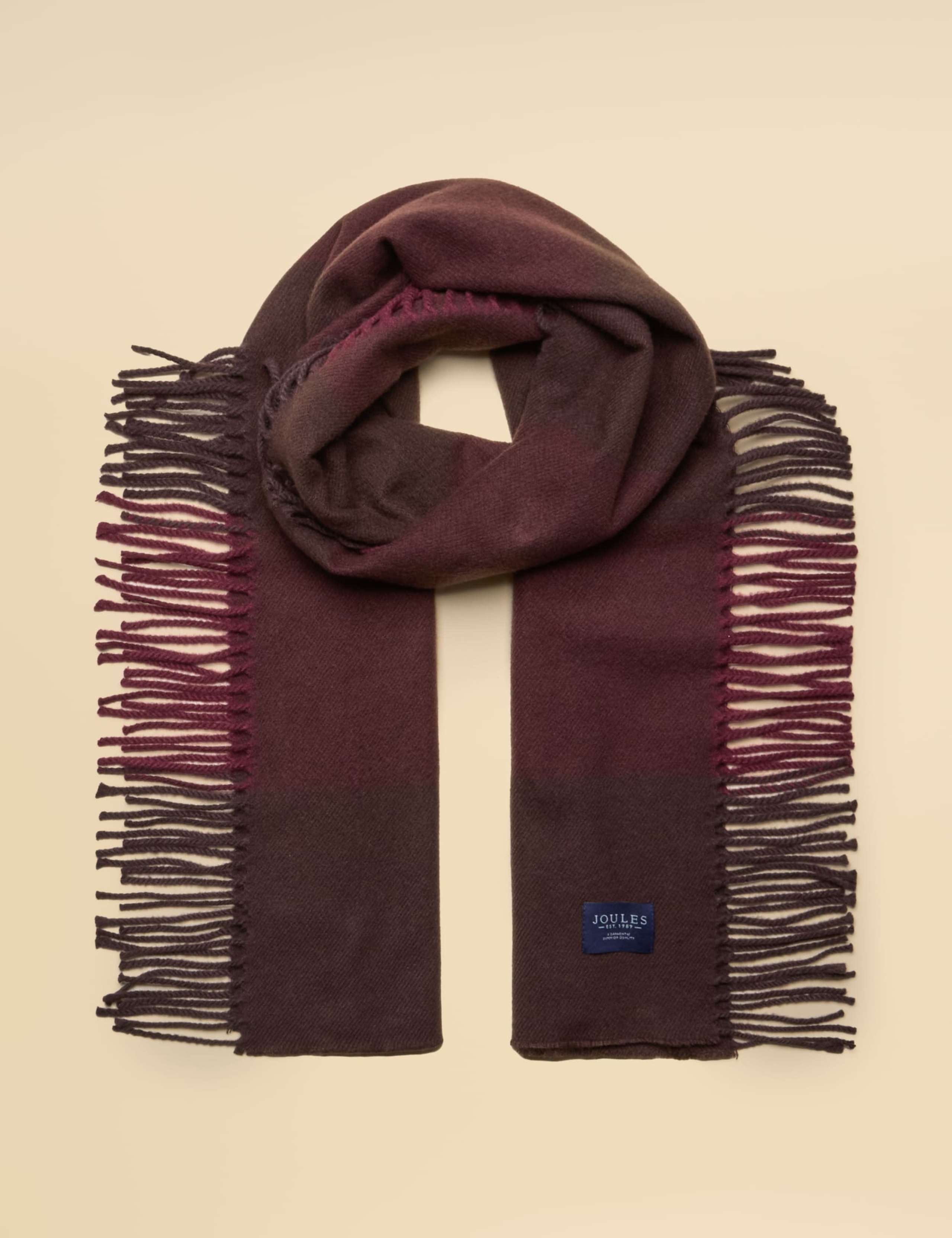 Knitted Checked Oversized Tassel Scarf 6 of 6