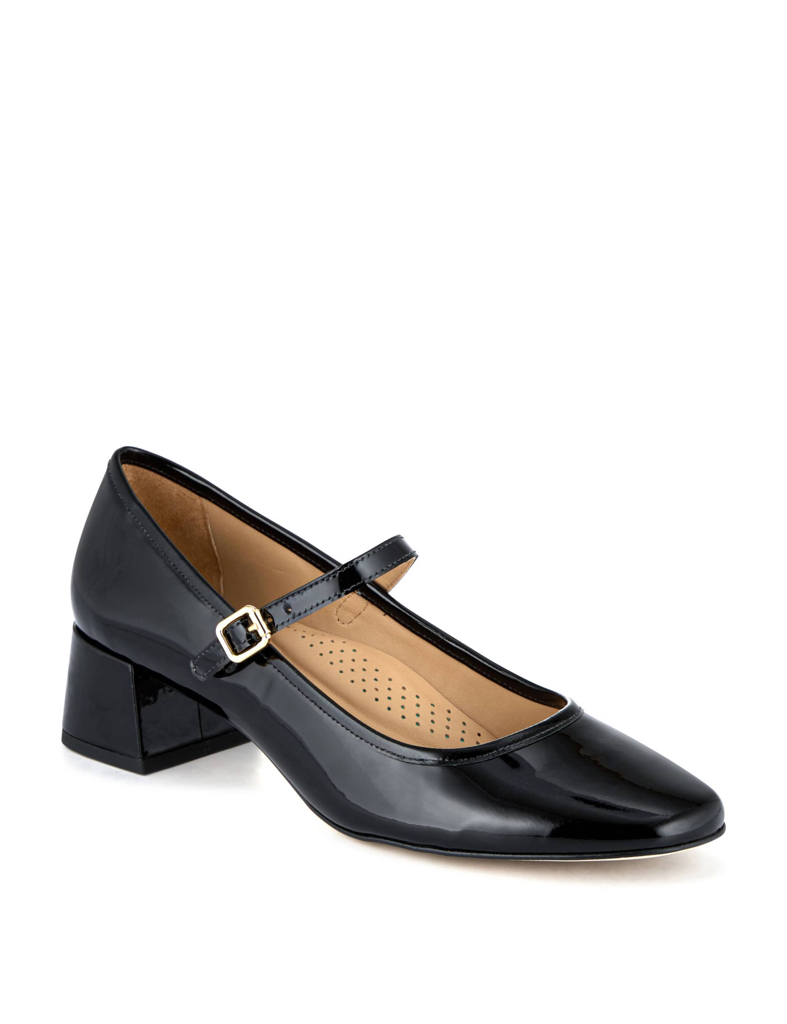 Leather Patent Block Heel Mary Jane Shoes 2 of 6
