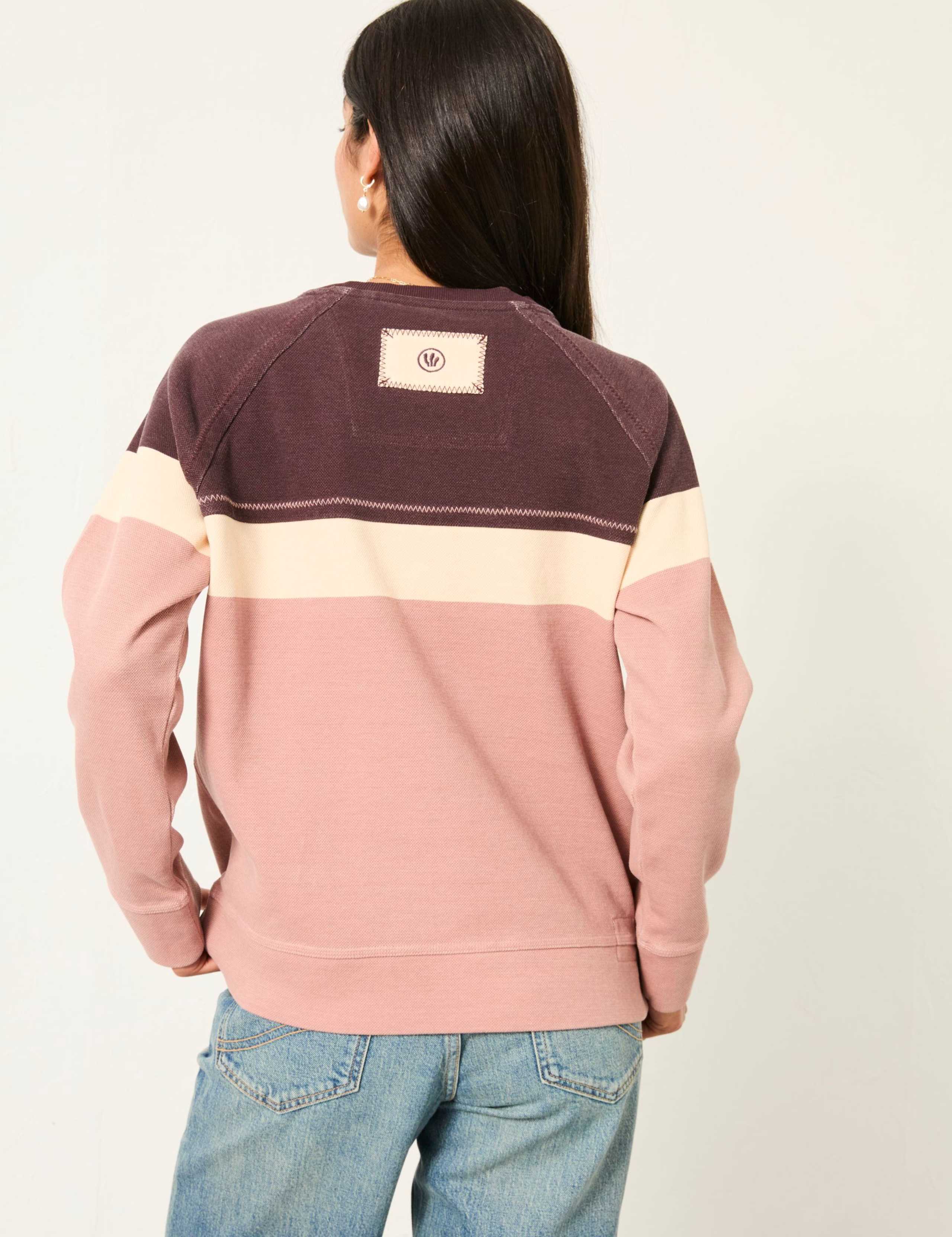 Pure Cotton Colour Block Textured Sweatshirt 4 of 6
