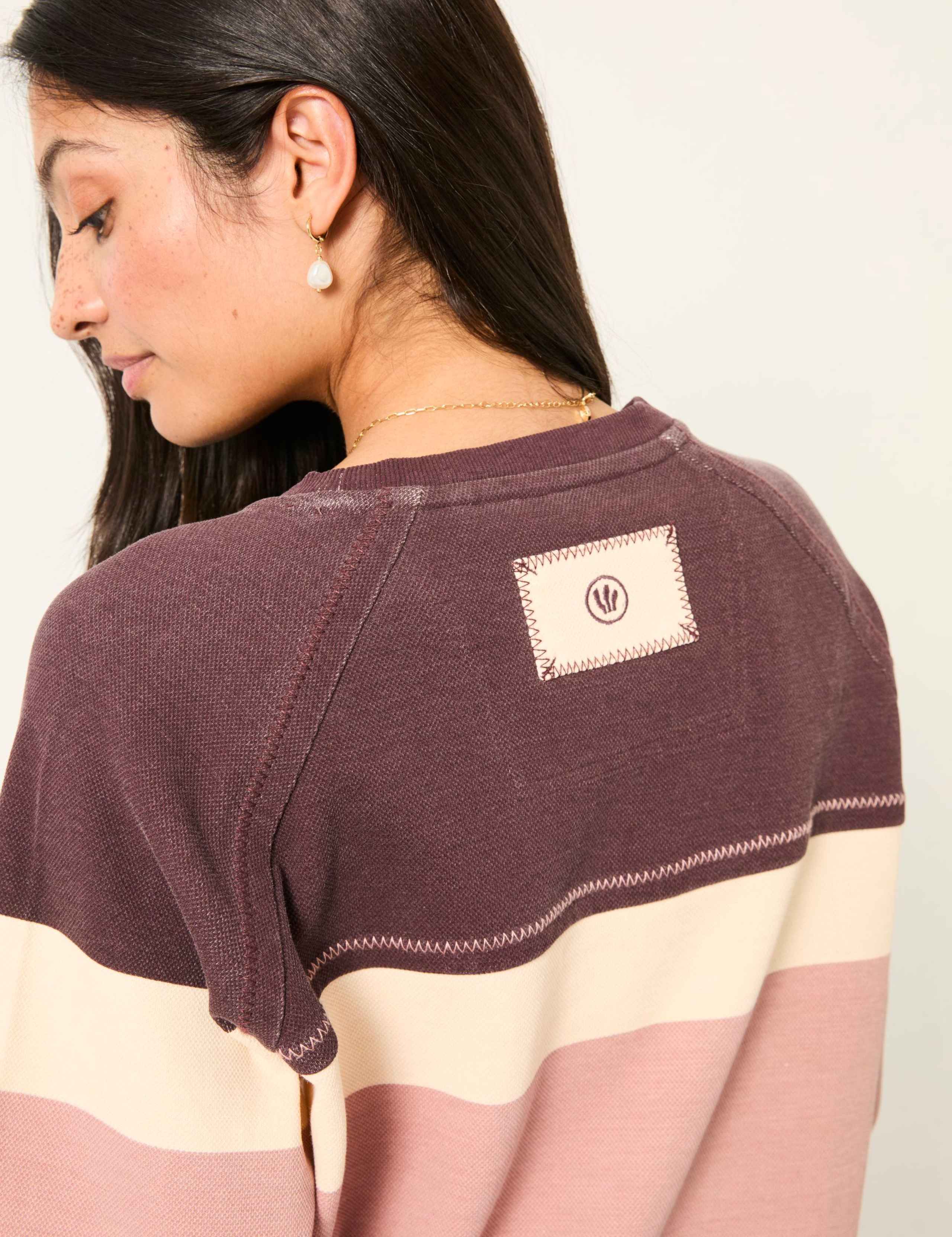 Pure Cotton Colour Block Textured Sweatshirt 5 of 6