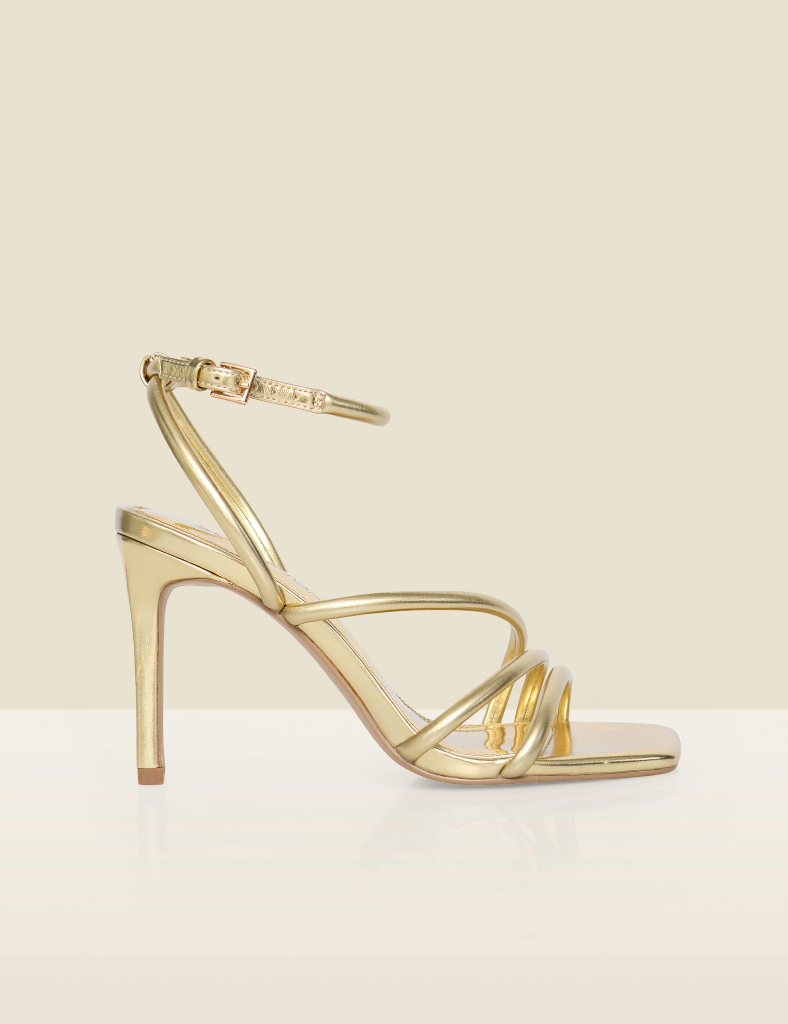 Metallic Strappy Stiletto Heel Sandals 1 of 4