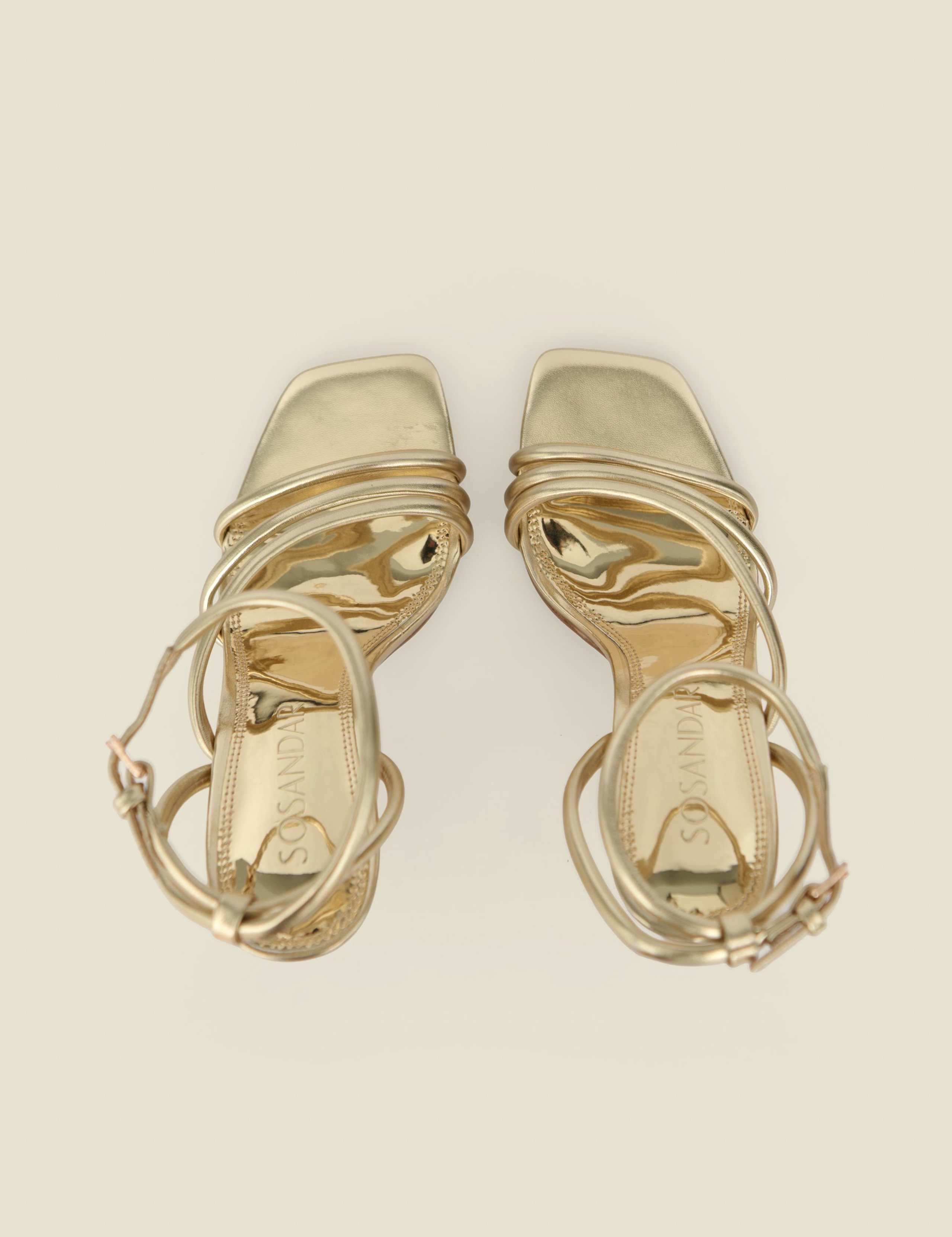 Metallic Strappy Stiletto Heel Sandals 2 of 4