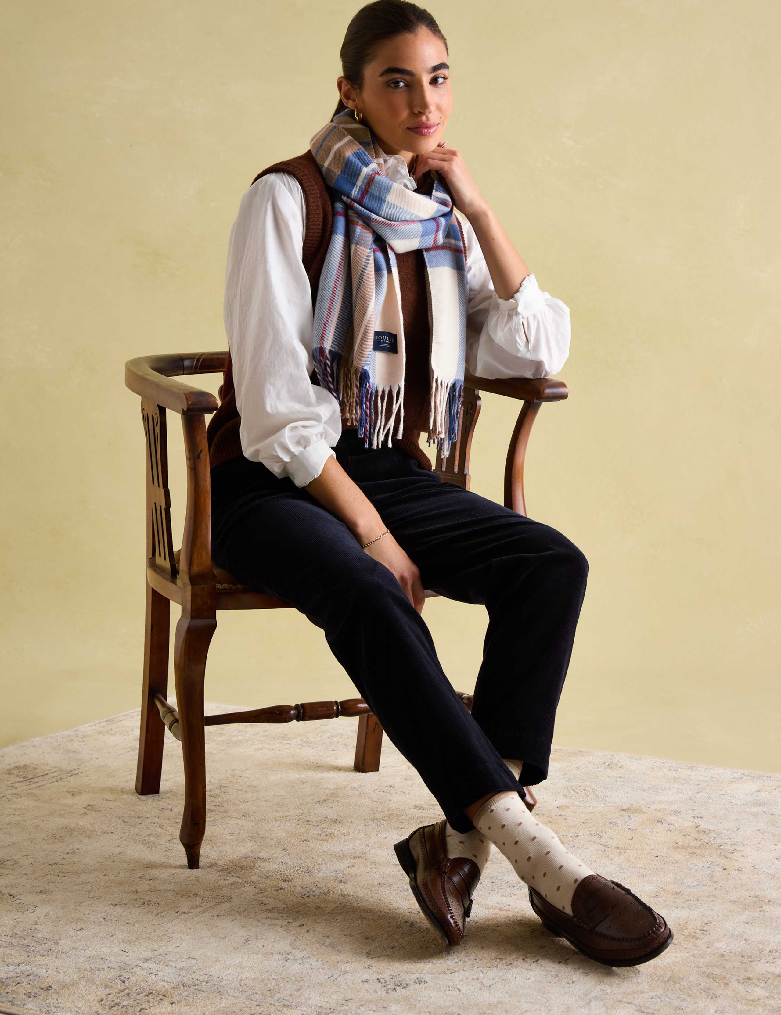 Checked Tassel Scarf 2 of 3