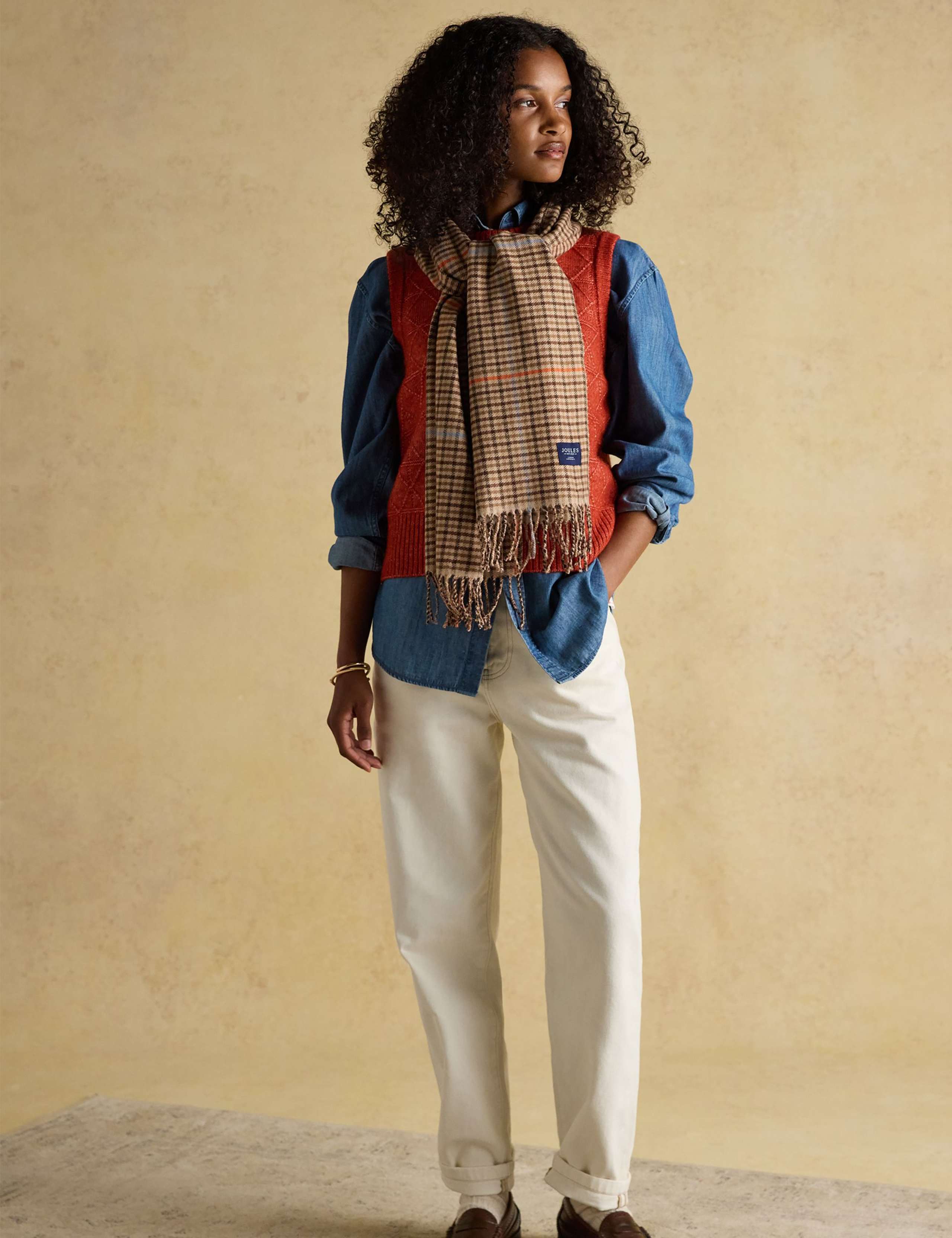 Checked Tassel Scarf 3 of 5