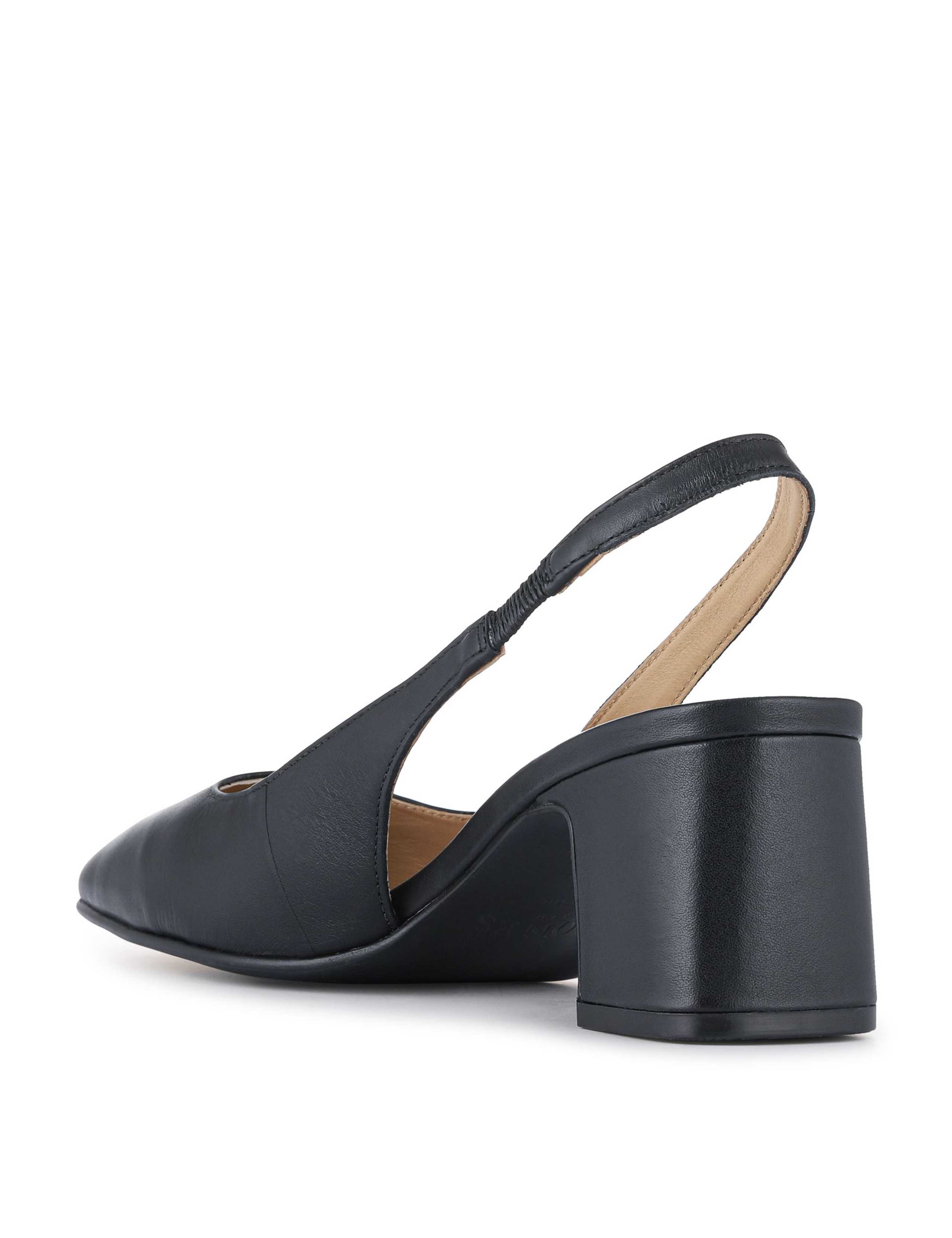 Leather Block Heel Slingback Shoes 4 of 4