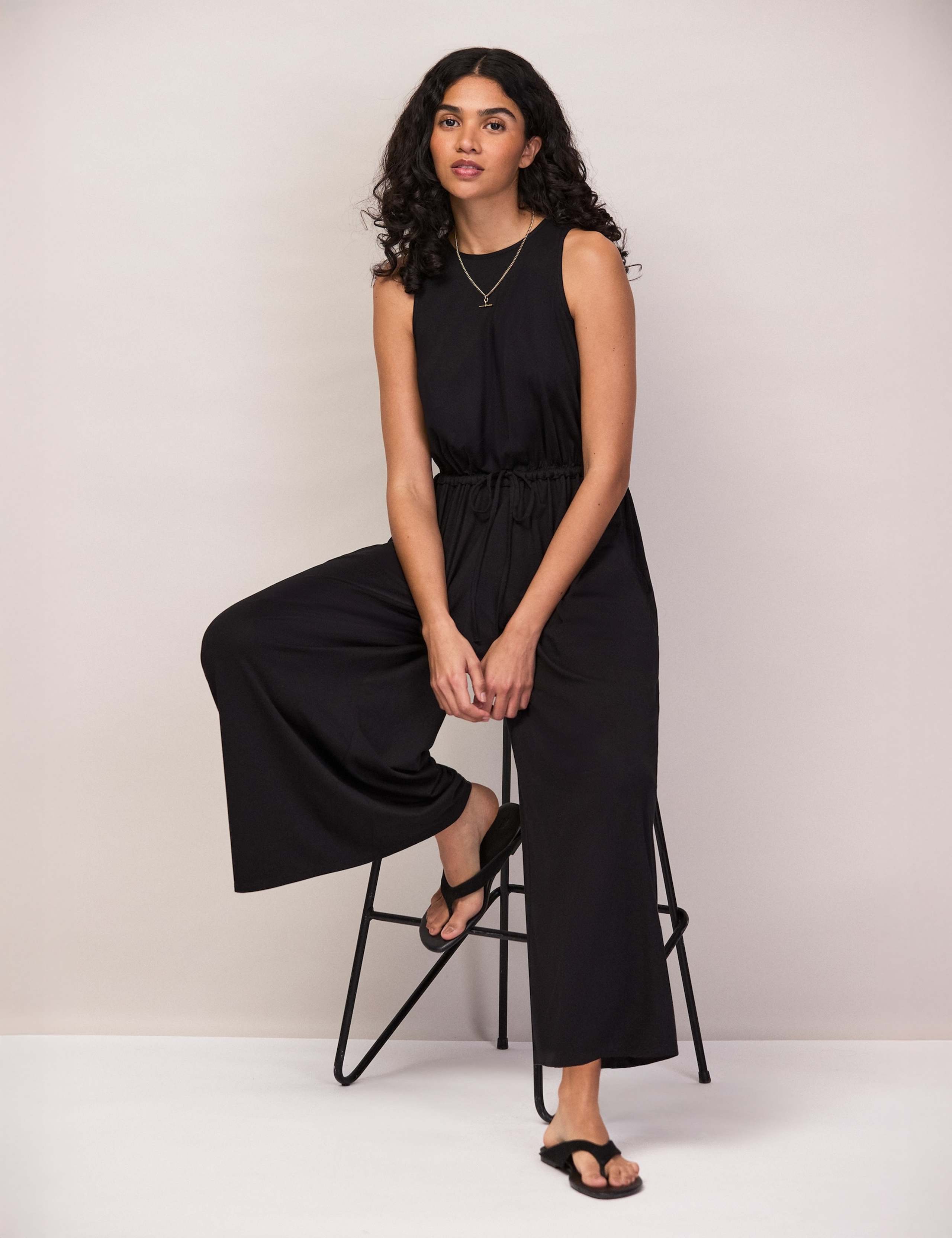 Jersey Drawstring Wide Leg Jumpsuit 3 of 6