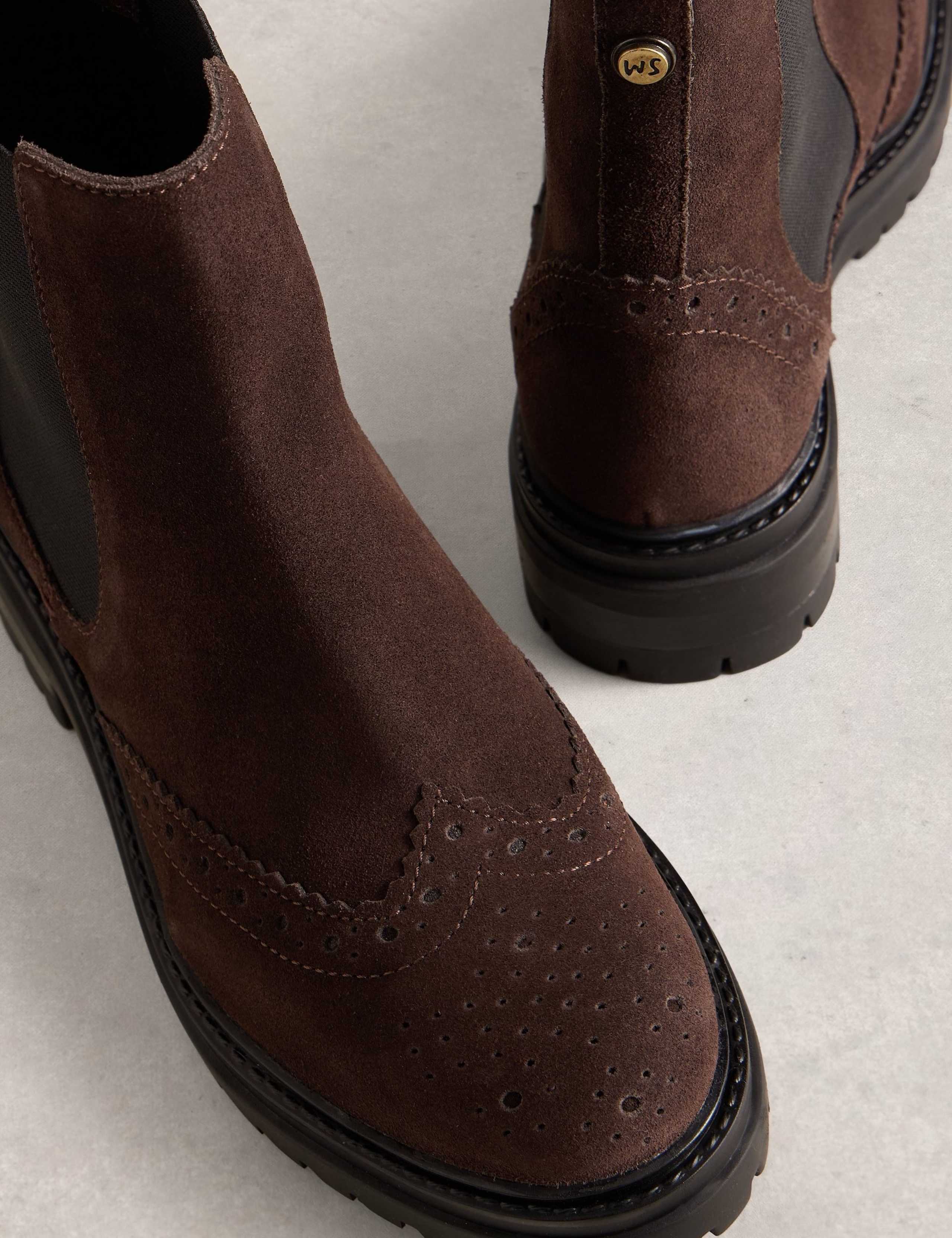 Suede Chelsea Block Heel Round Toe Boots 4 of 4