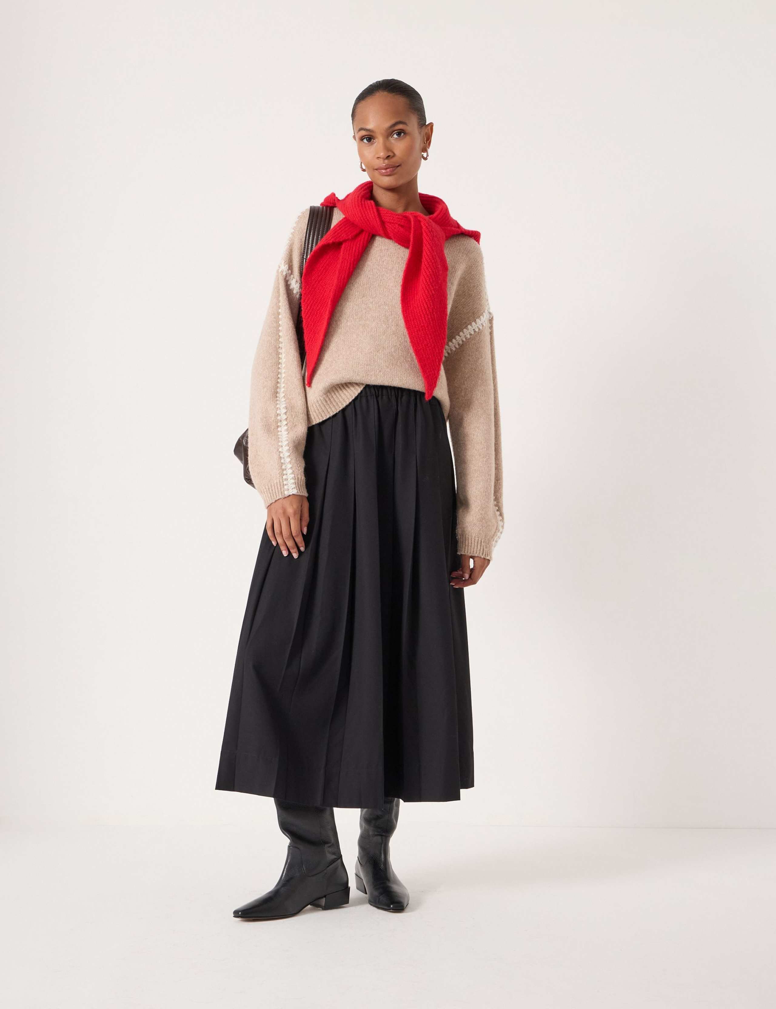 Pleated Midi Skirt with Wool 1 of 5