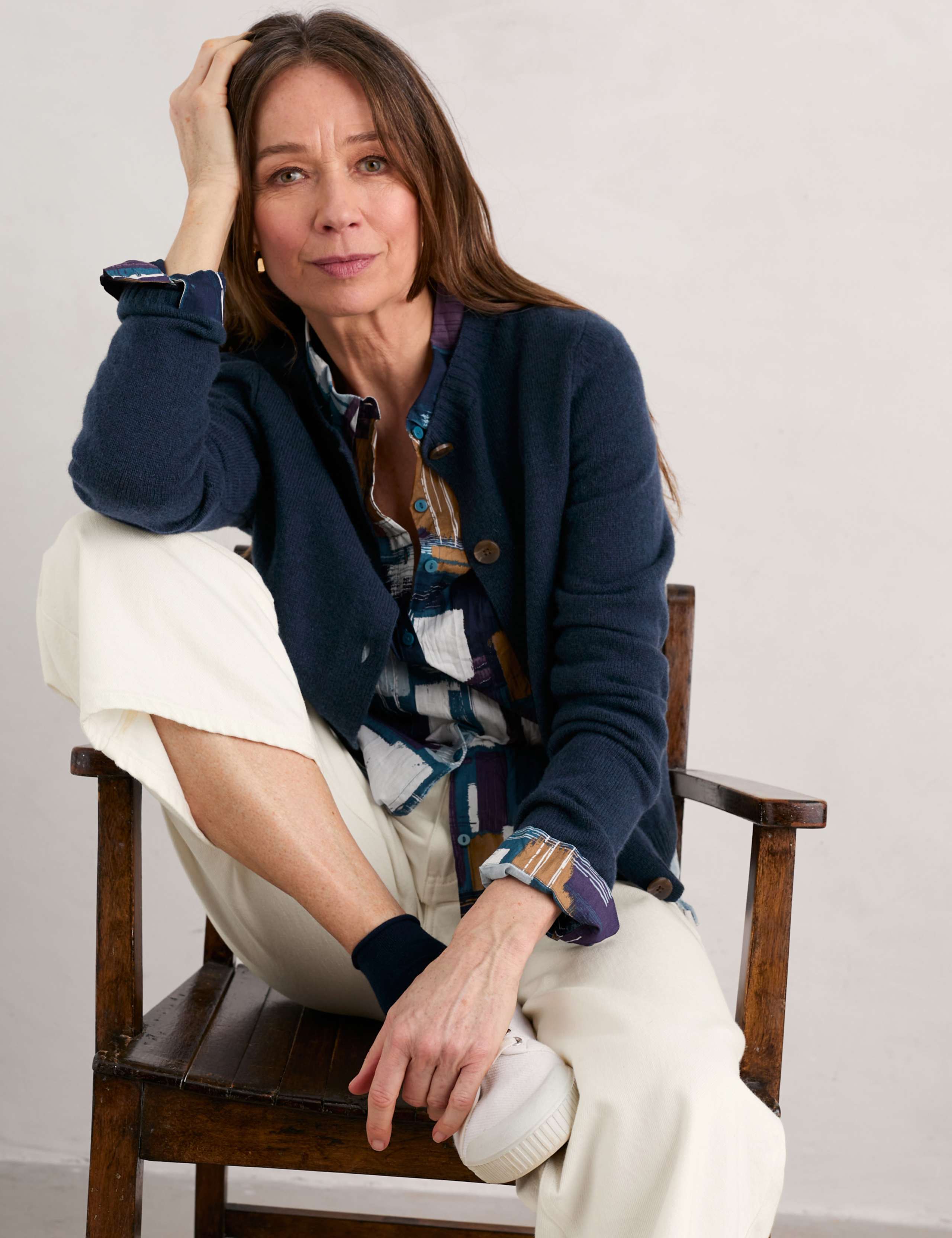 Merino Wool Rich Button Front Cardigan 3 of 5