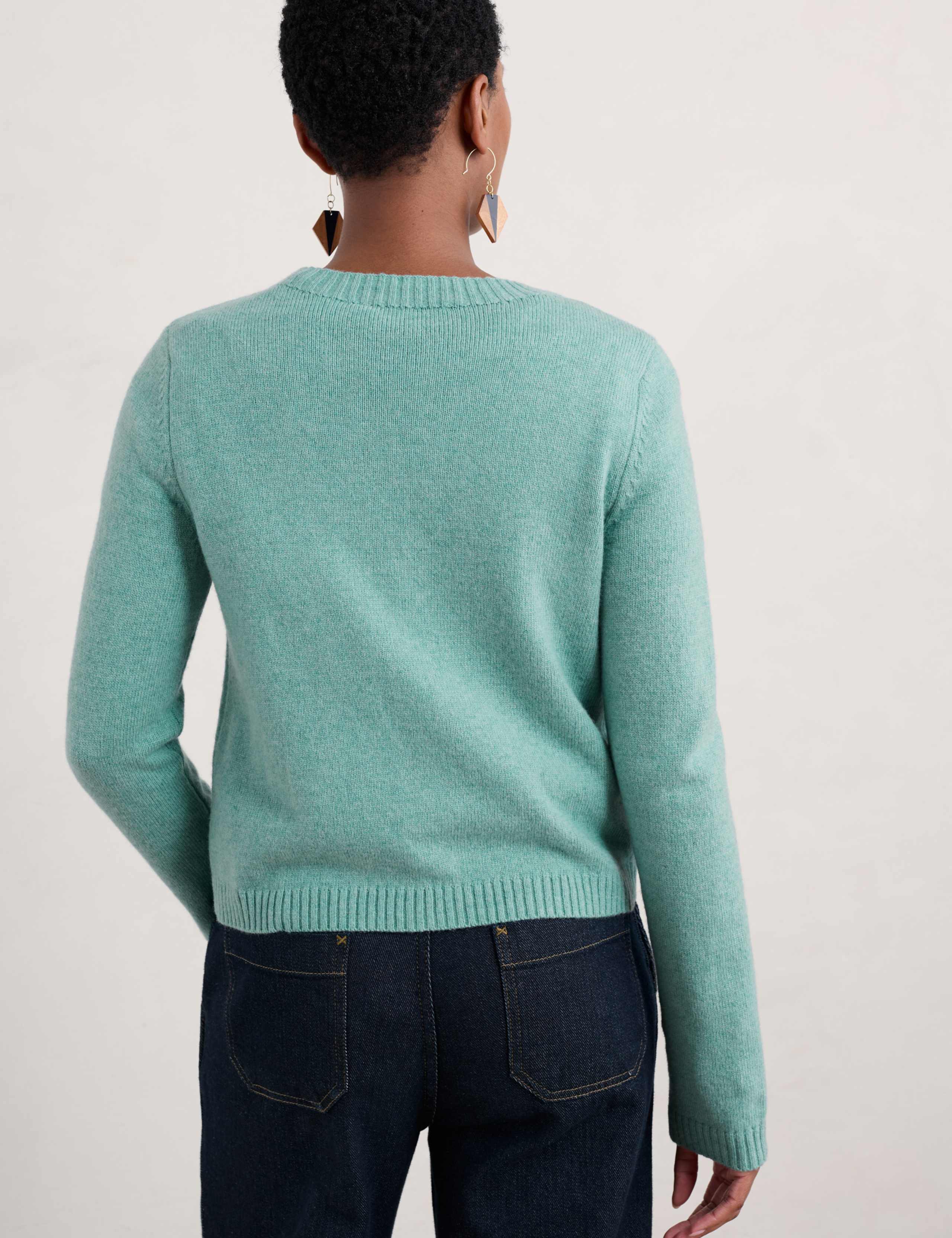 Merino Wool Rich Button Front Cardigan 5 of 6